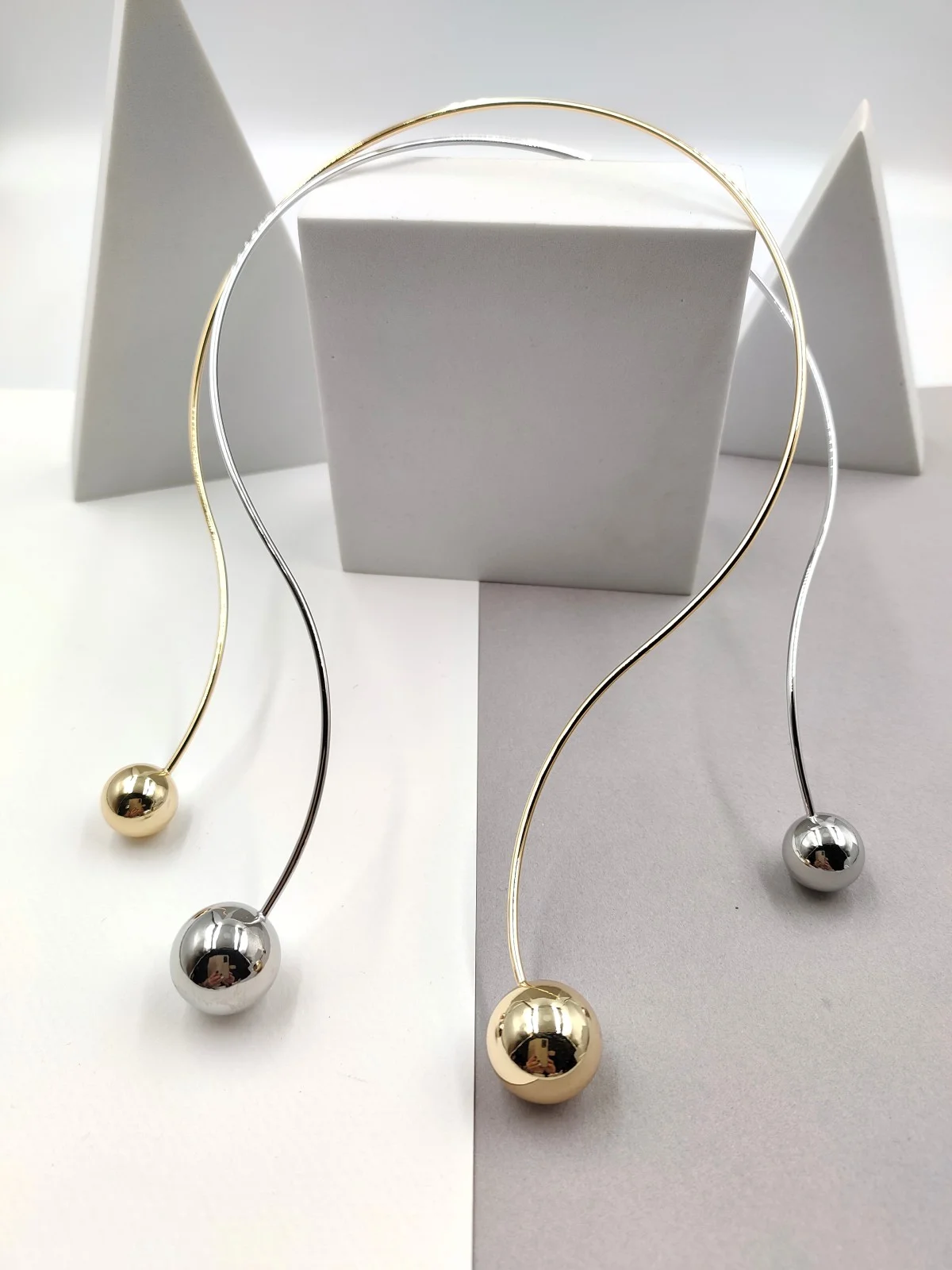 Stainless Steel Necklace with Beads by Magis Handmade Jewels – view 4