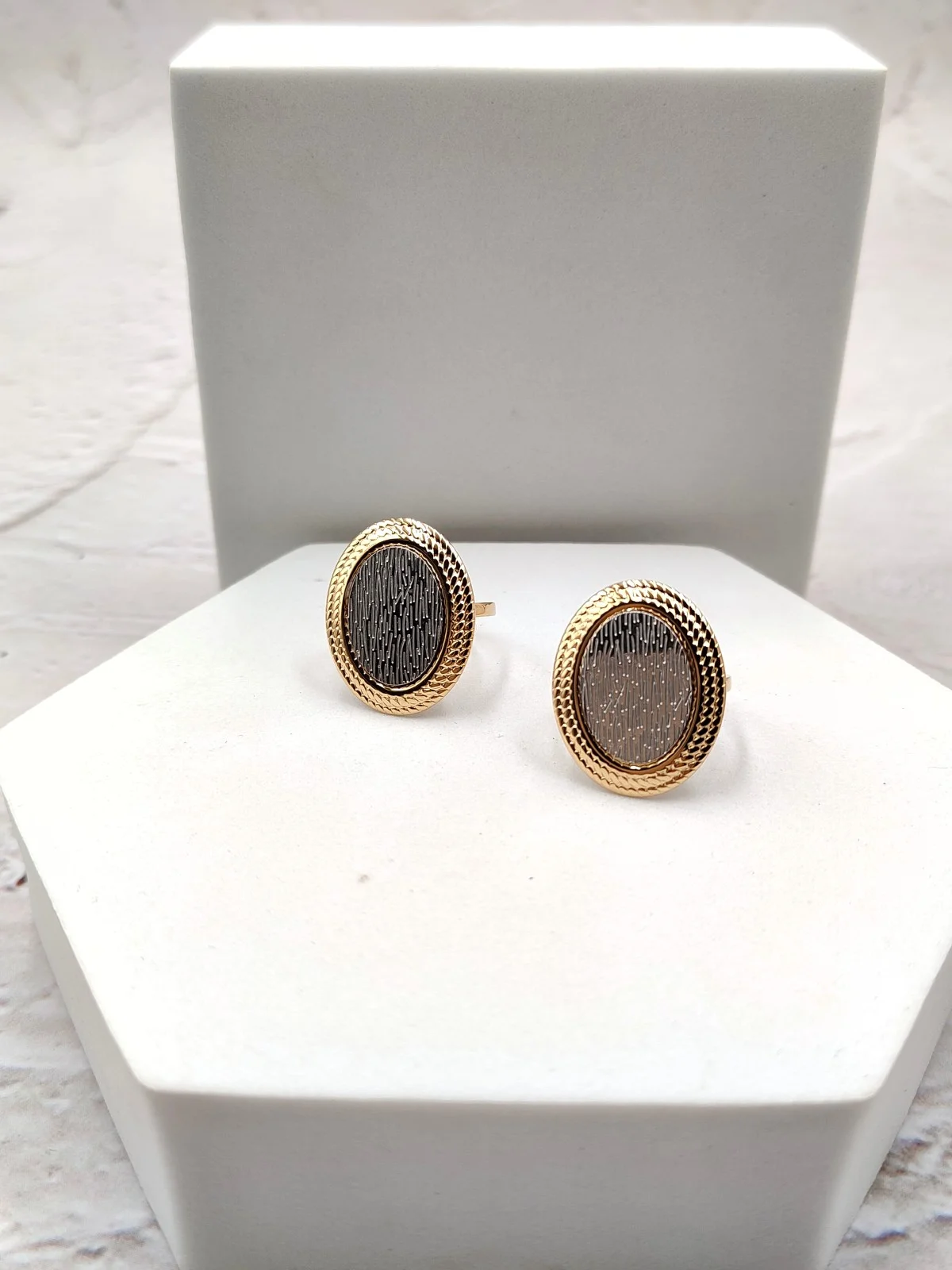 Stainless Steel Oval Two-Tone Ring by Magis Handmade Jewels – view 3