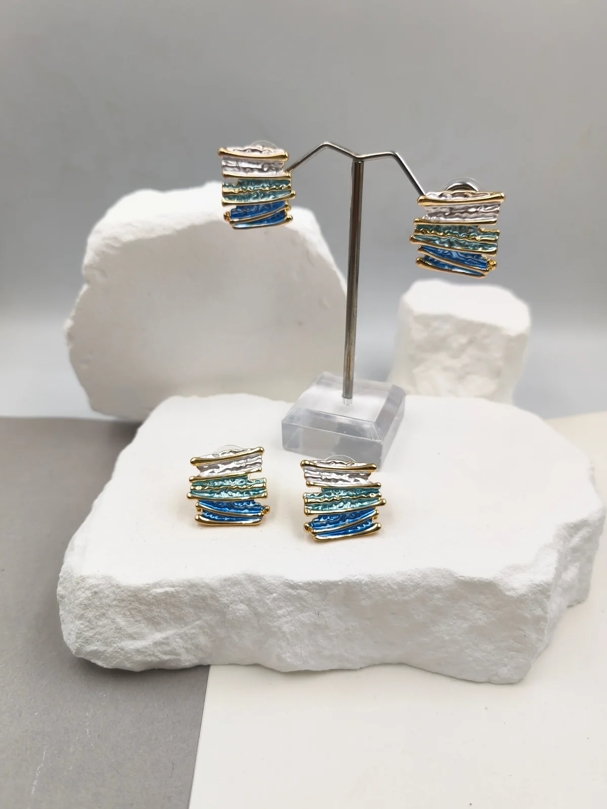 Stainless Steel Earrings with Enamel #743235