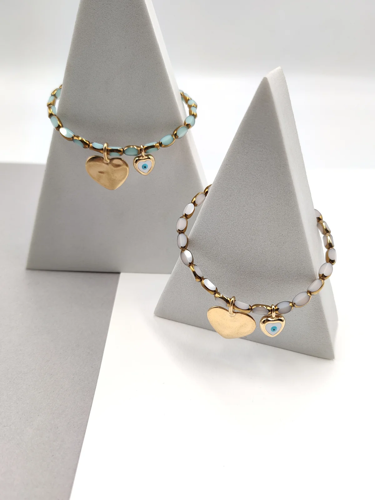 Bracelet with Glass Beads and Gold-Plated Enamel Details by Magis Handmade Jewels – view 2