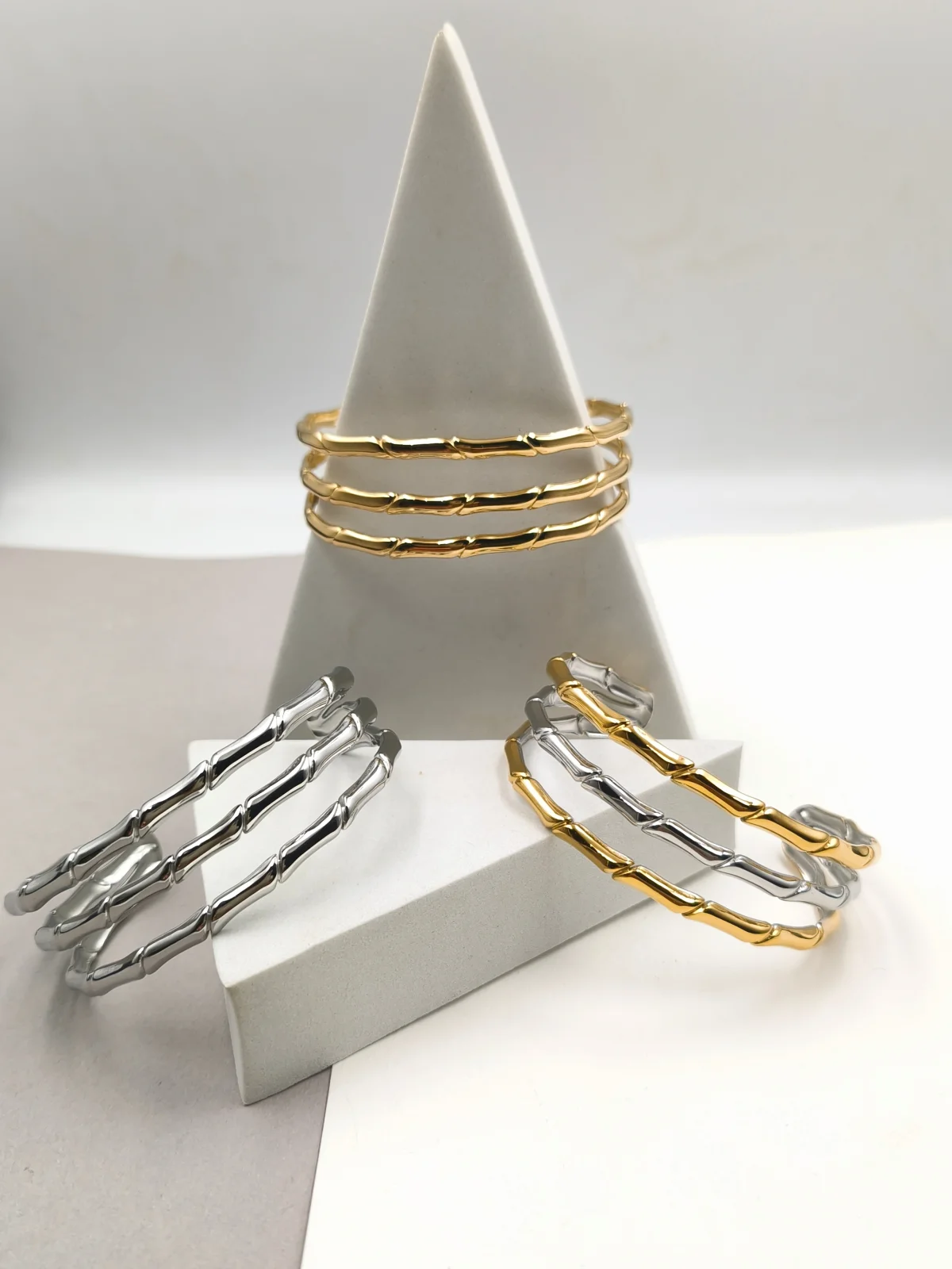 Stainless Steel Triple Bracelet by Magis Handmade Jewels – view 3