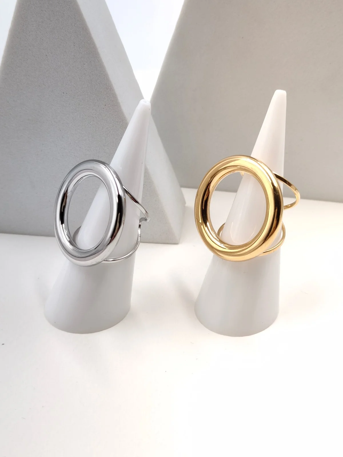 Stainless Steel Ring with Large Circle by Magis Handmade Jewels – view 2