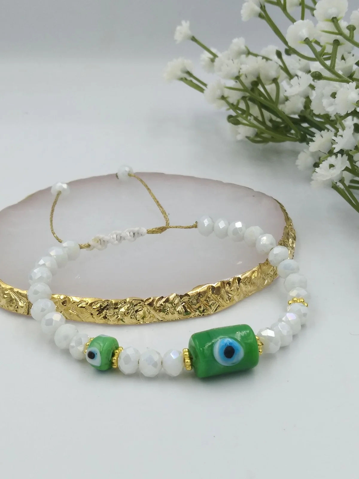 Bracelet with Crystals and Evil Eyes by Magis Handmade Jewels – view 4