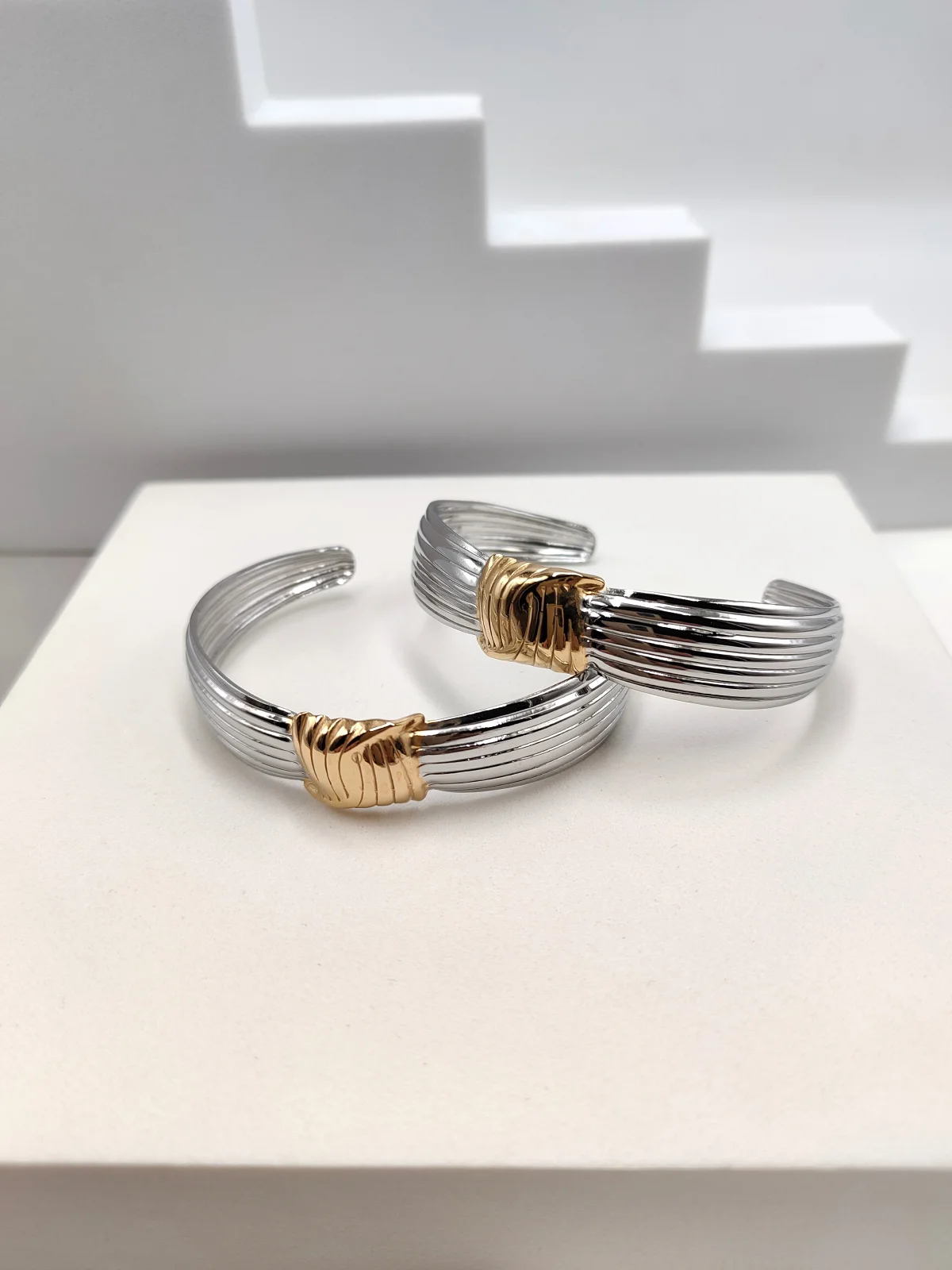 Stainless Steel Two-Tone Bracelet by Magis Handmade Jewels – view 2