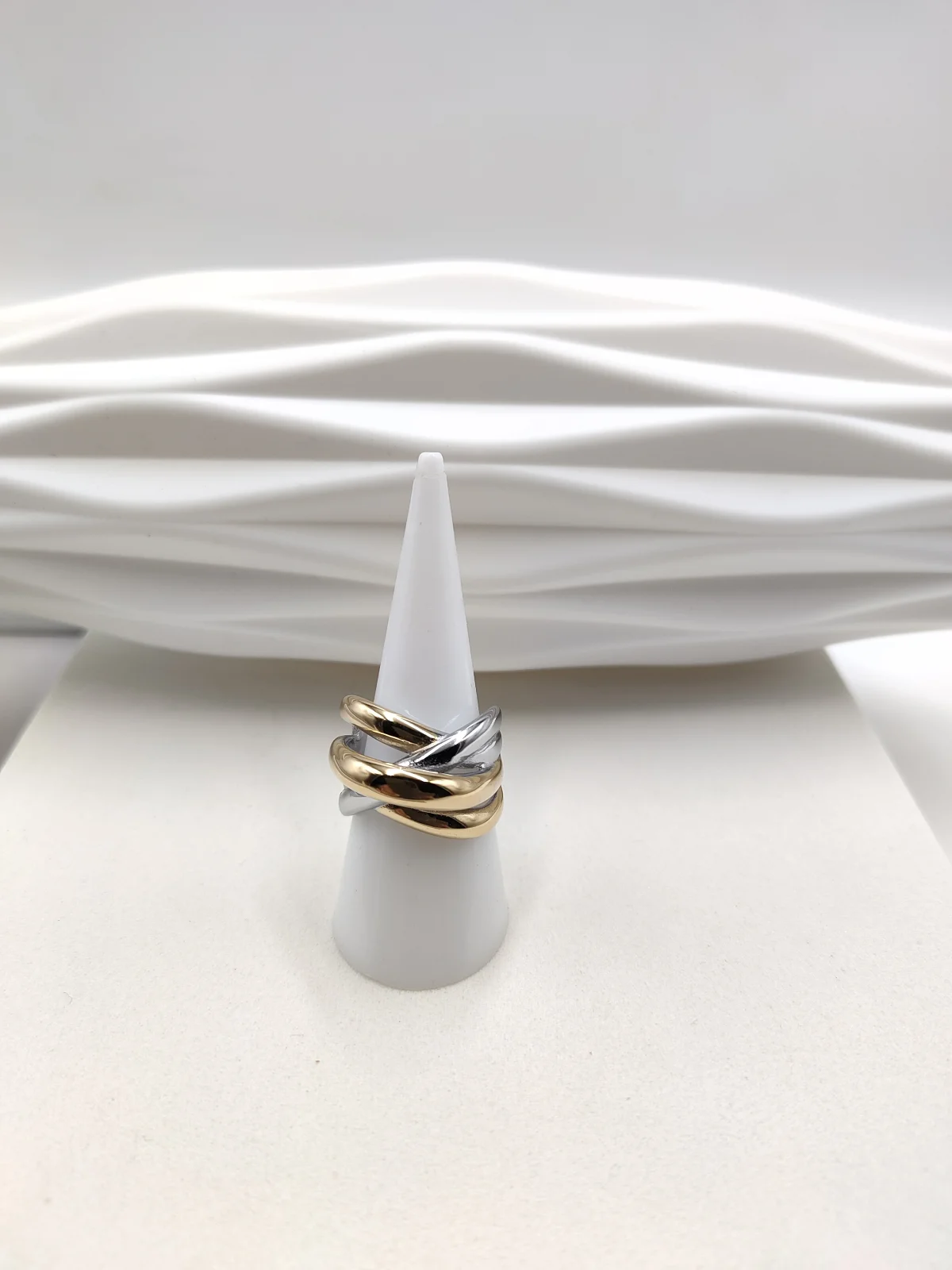 Stainless Steel Multi-Strand Two-Tone Ring by Magis Handmade Jewels – view 2