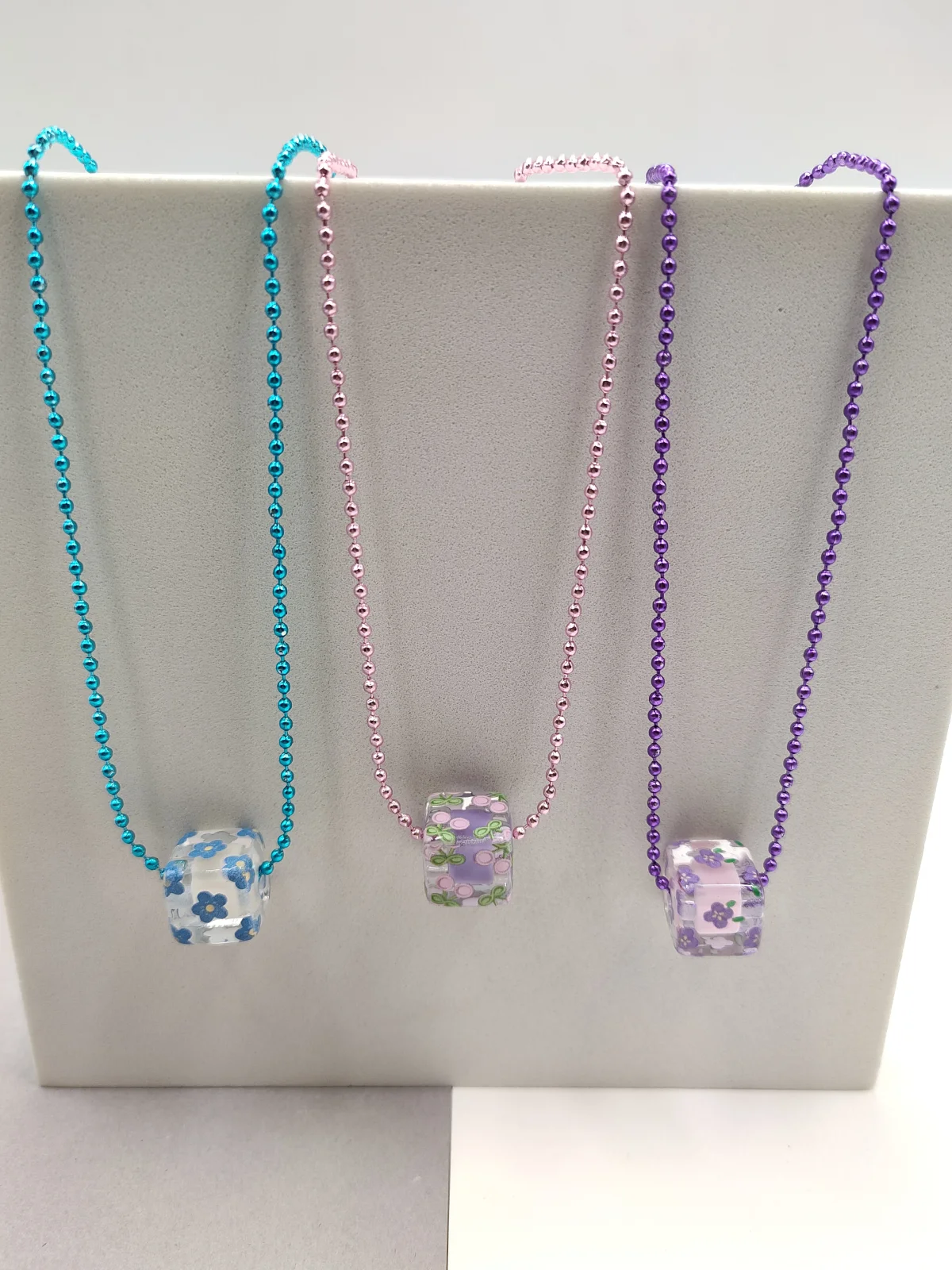 Necklace with Acrylic Cube and Designs by Magis Handmade Jewels – view 2