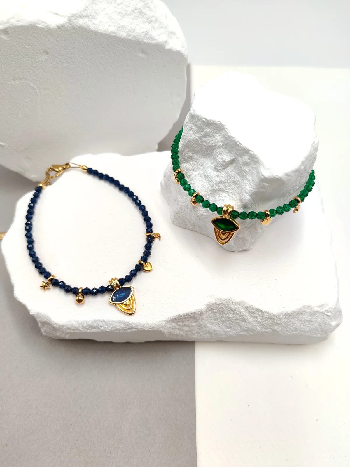 Bracelet with Crystals and Gold-Plated Enamel Details by Magis Handmade Jewels – view 2
