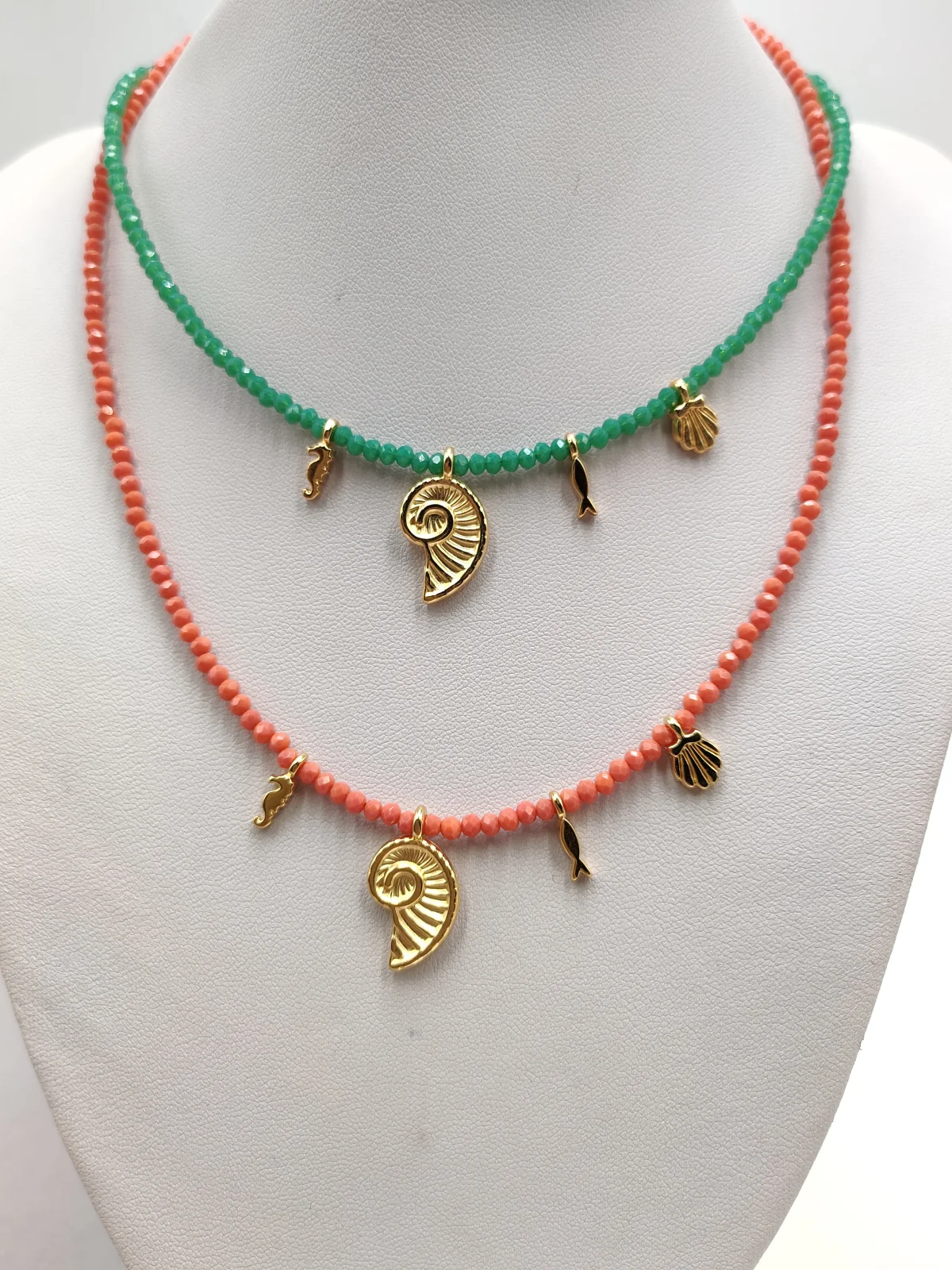 Necklace with Crystals and Gold-Plated Details by Magis Handmade Jewels – view 3