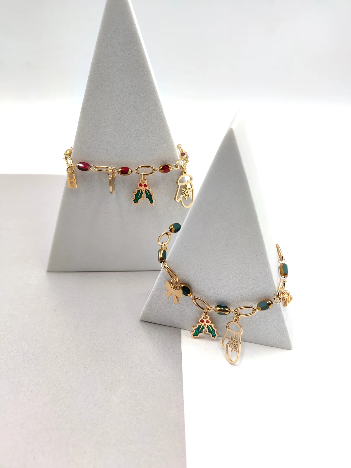 Stainless Steel Lucky Charm Bracelet with Gold-Plated Details by Magis Handmade Jewels – view 3