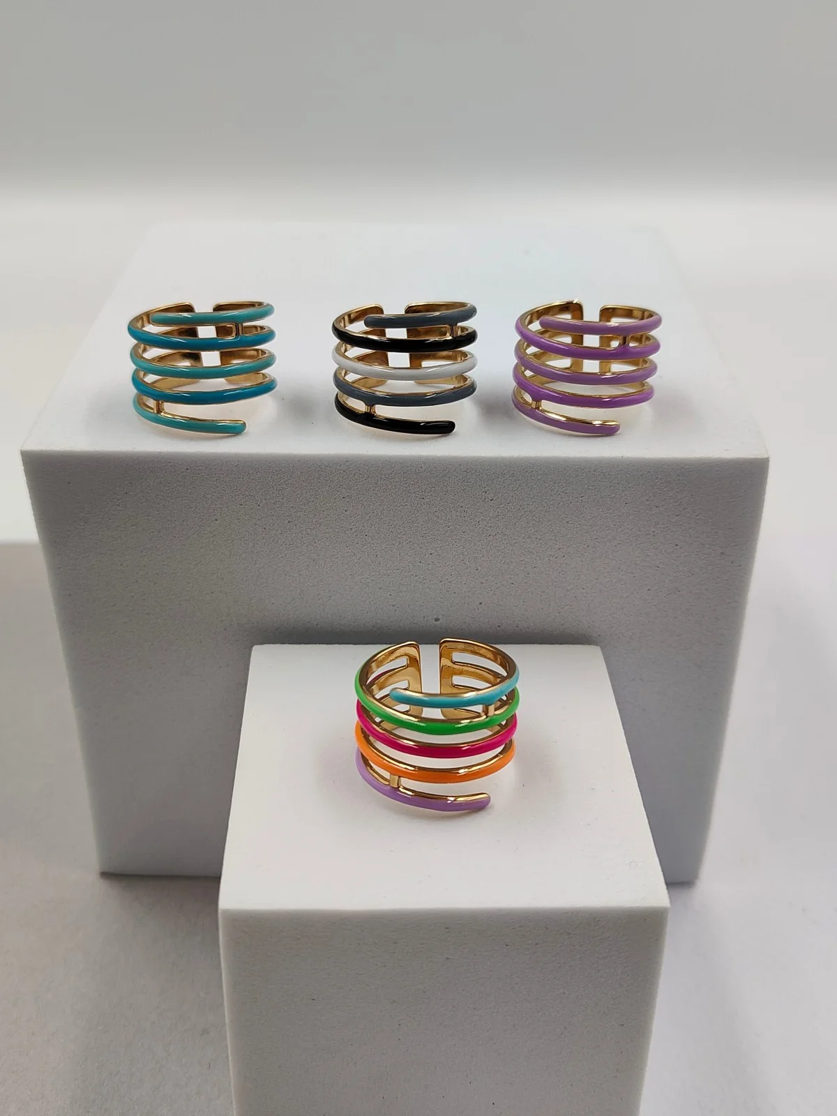 Stainless Steel Ring with Enamel by Magis Handmade Jewels – view 2