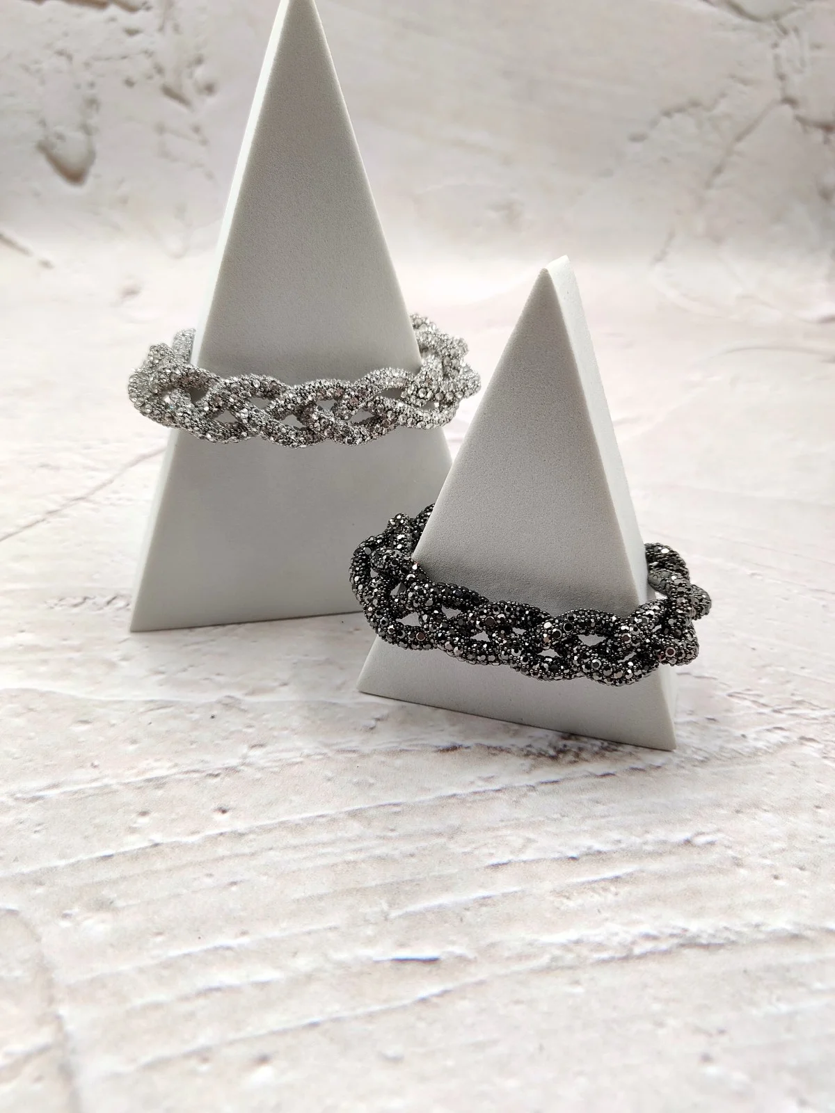Braid Bracelet with Rhinestones and Crystals by Magis Handmade Jewels – view 3