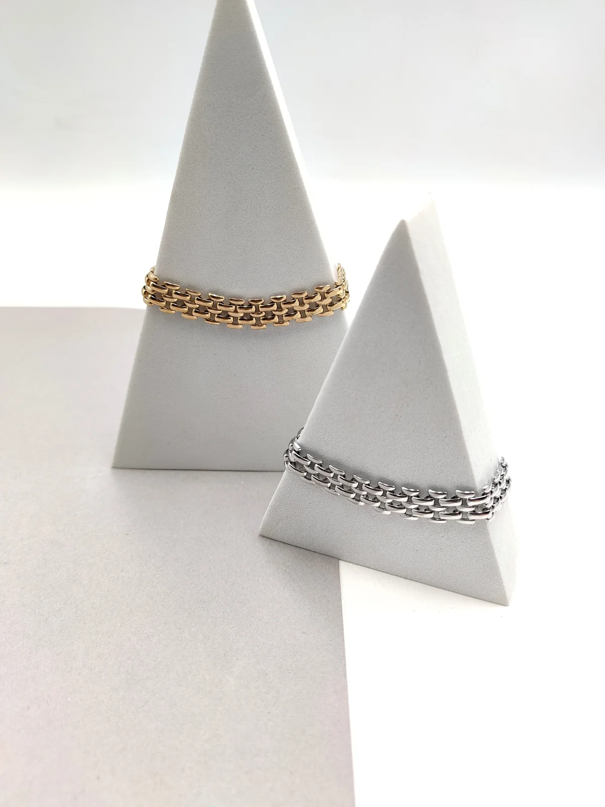 Stainless Steel Bracelet with Woven Face #723092