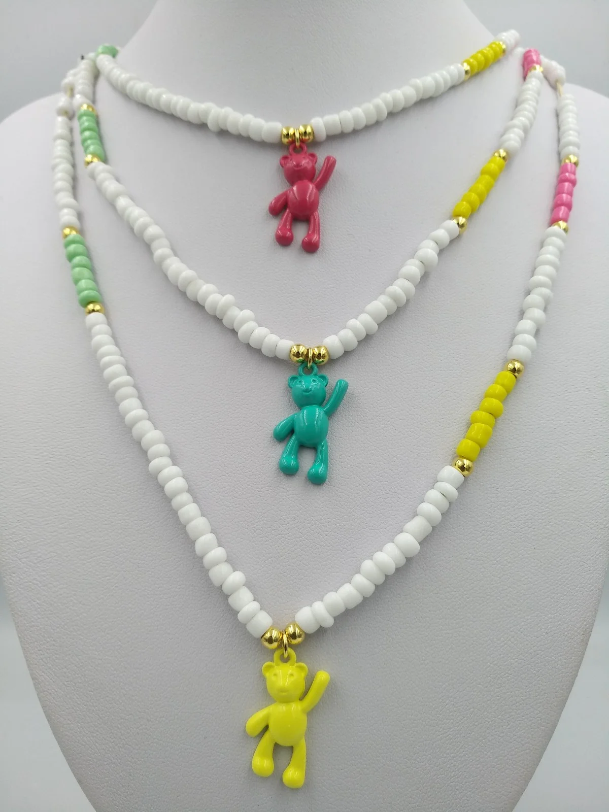 Necklace with Beads and Teddy Bear by Magis Handmade Jewels – view 3