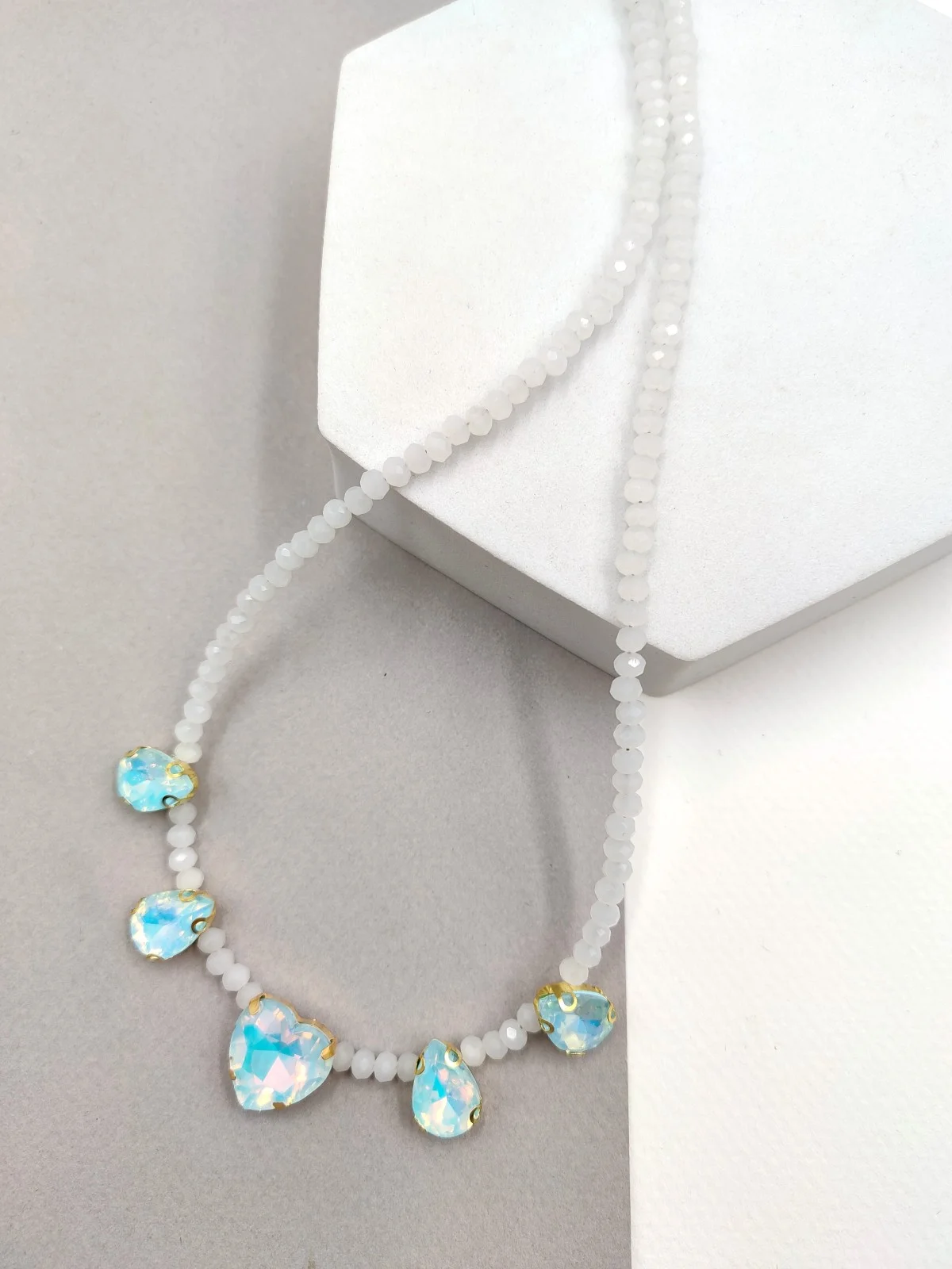 Necklace with Faceted Crystals and Acrylic Beads by Magis Handmade Jewels – view 3
