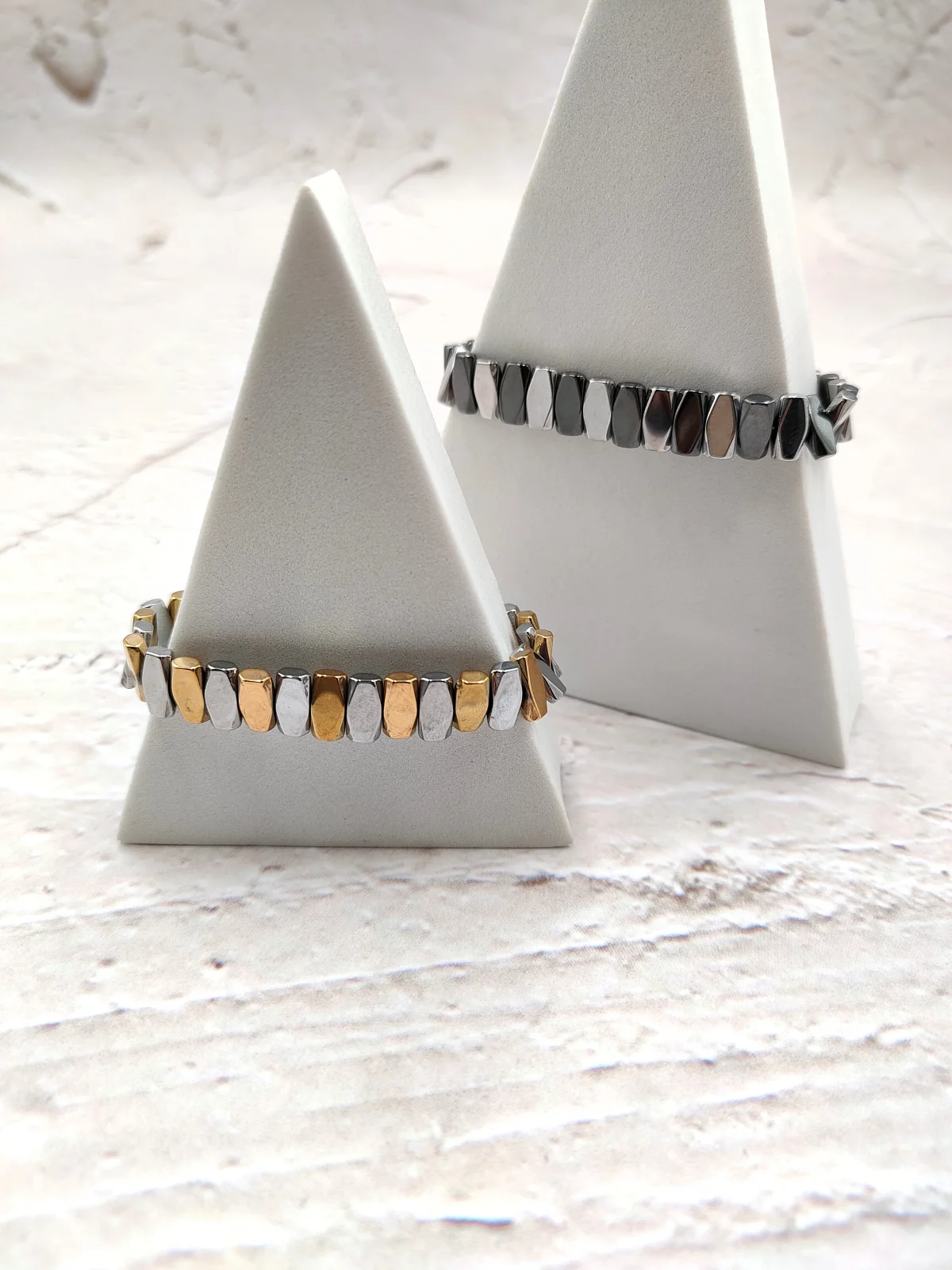 Two-Tone Bracelet with Hematite by Magis Handmade Jewels – view 3