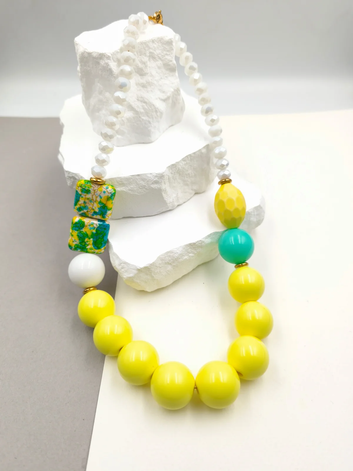 Necklace with Crystals and Acrylic Beads by Magis Handmade Jewels – view 2