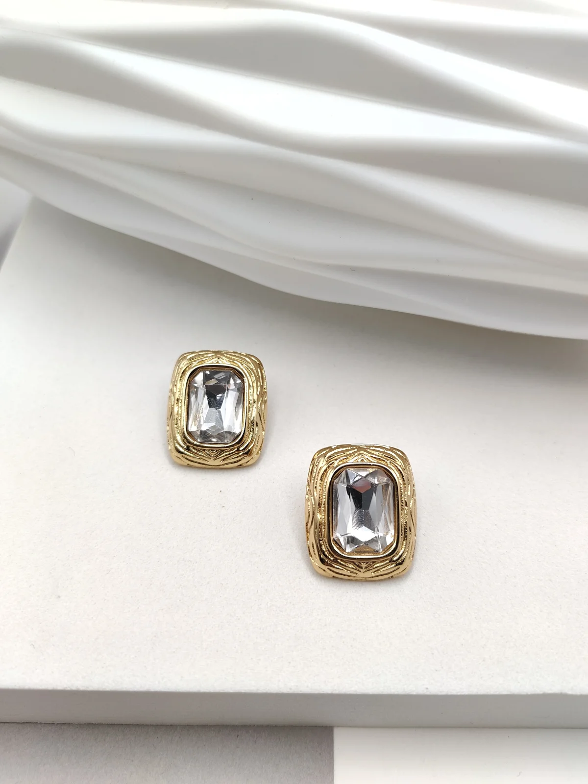 Stainless Steel Earrings with Crystals by Magis Handmade Jewels – view 2