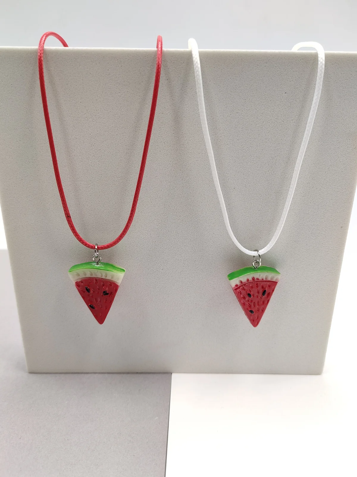 Necklace with Cord and Acrylic Watermelon by Magis Handmade Jewels – view 2