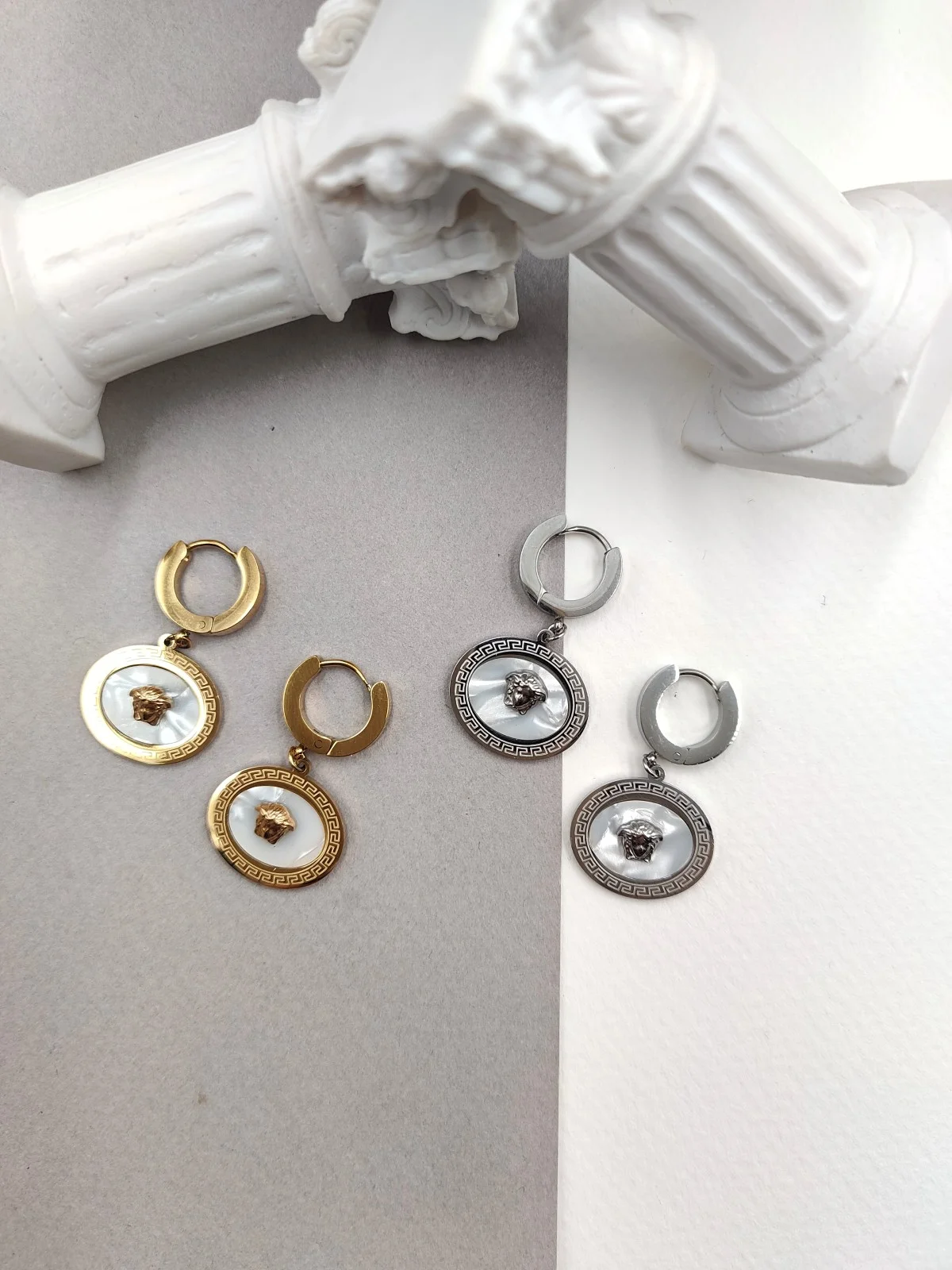 Stainless Steel Earrings with Jellyfish Design by Magis Handmade Jewels – view 2