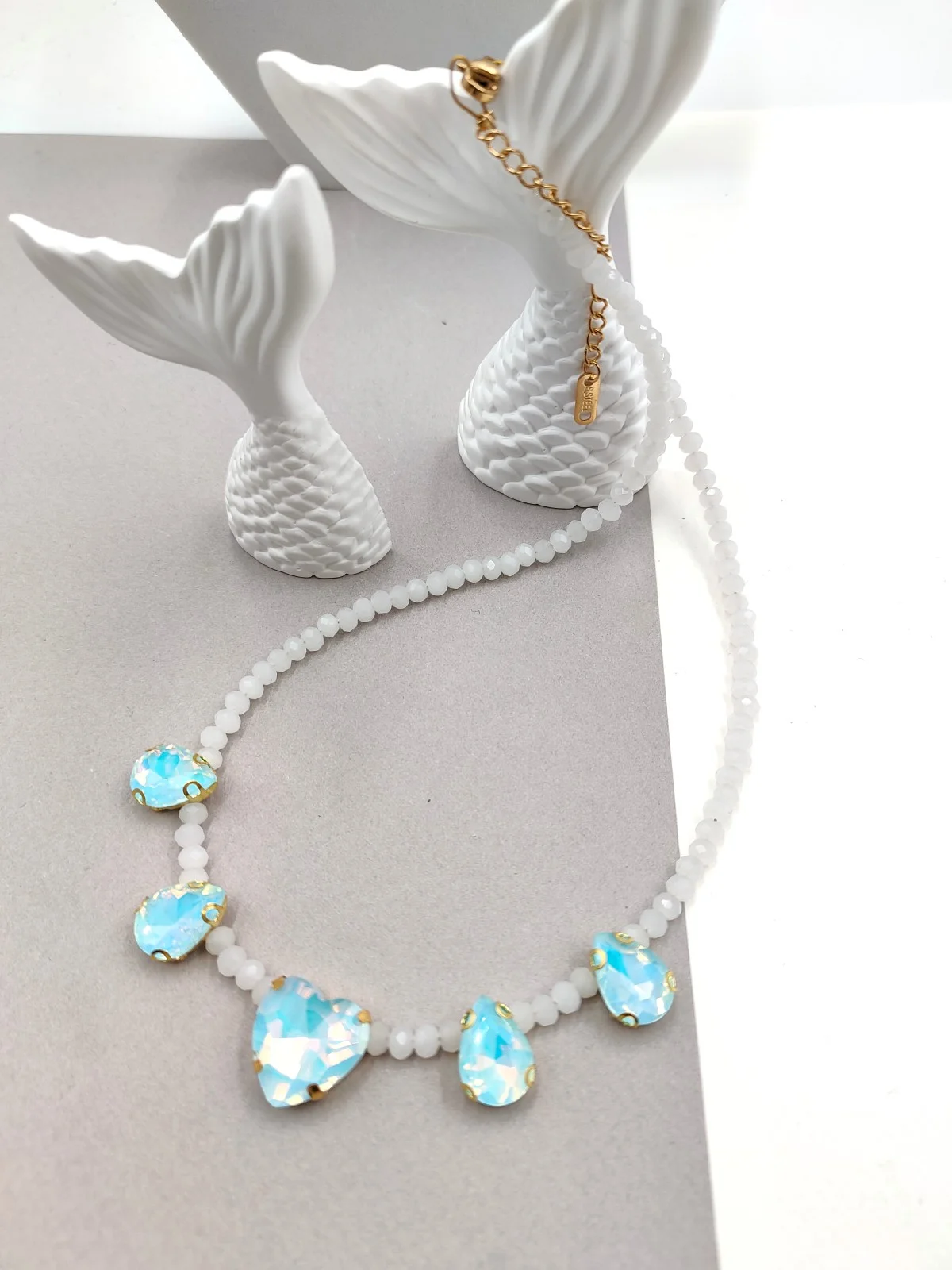 Necklace with Faceted Crystals and Acrylic Beads by Magis Handmade Jewels – view 2