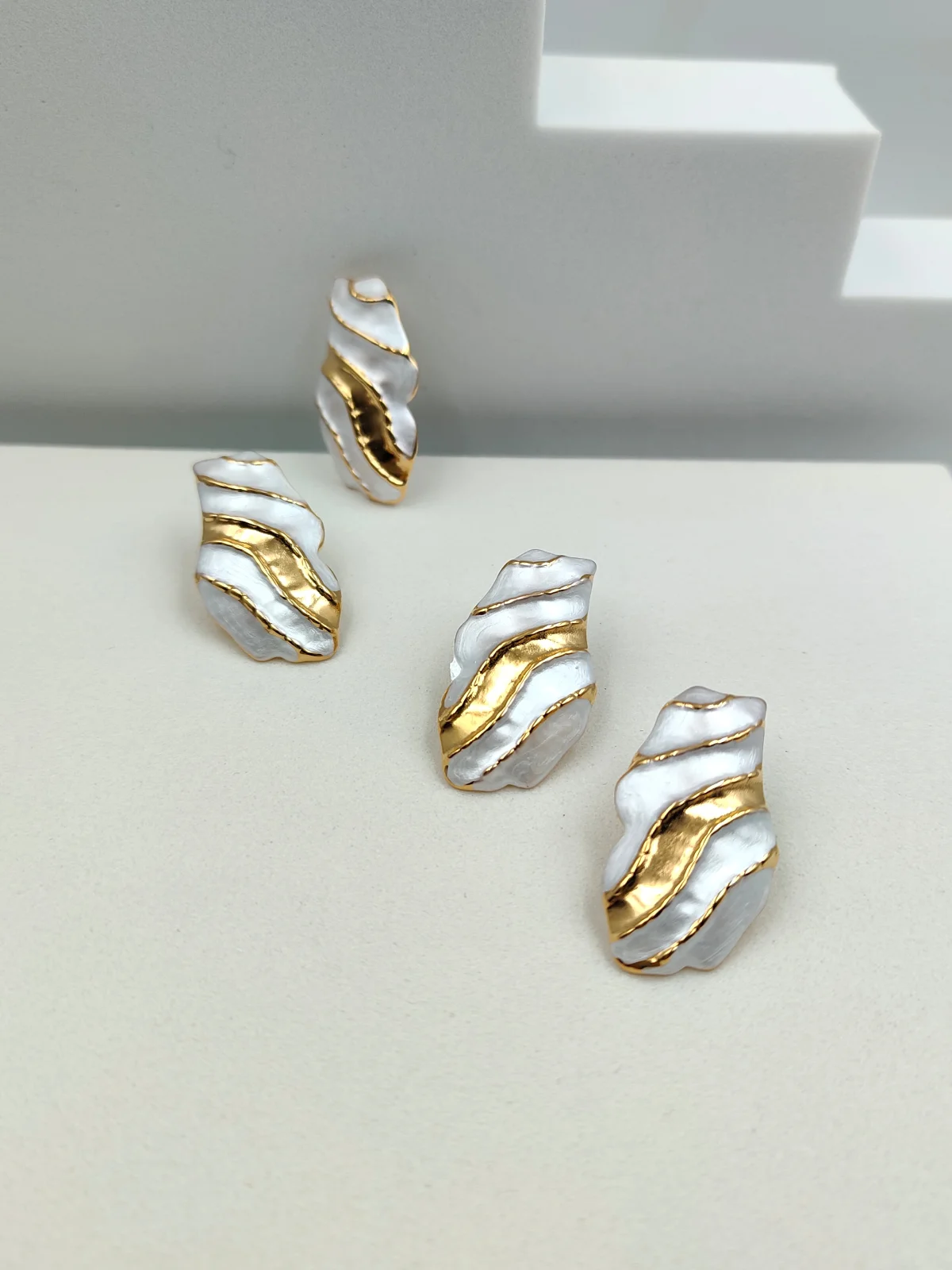 Stainless Steel Earrings with Enamel by Magis Handmade Jewels – view 2