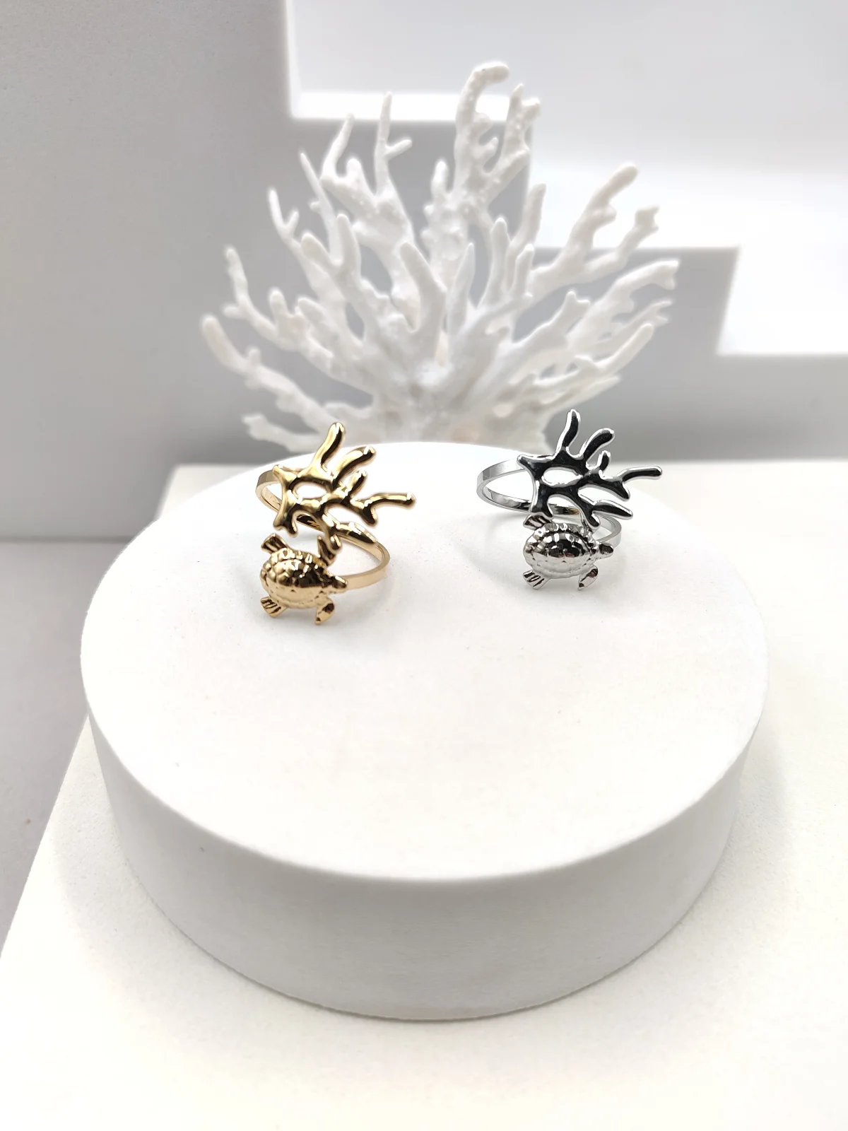 Stainless Steel Ring with Summer Motif by Magis Handmade Jewels – view 2