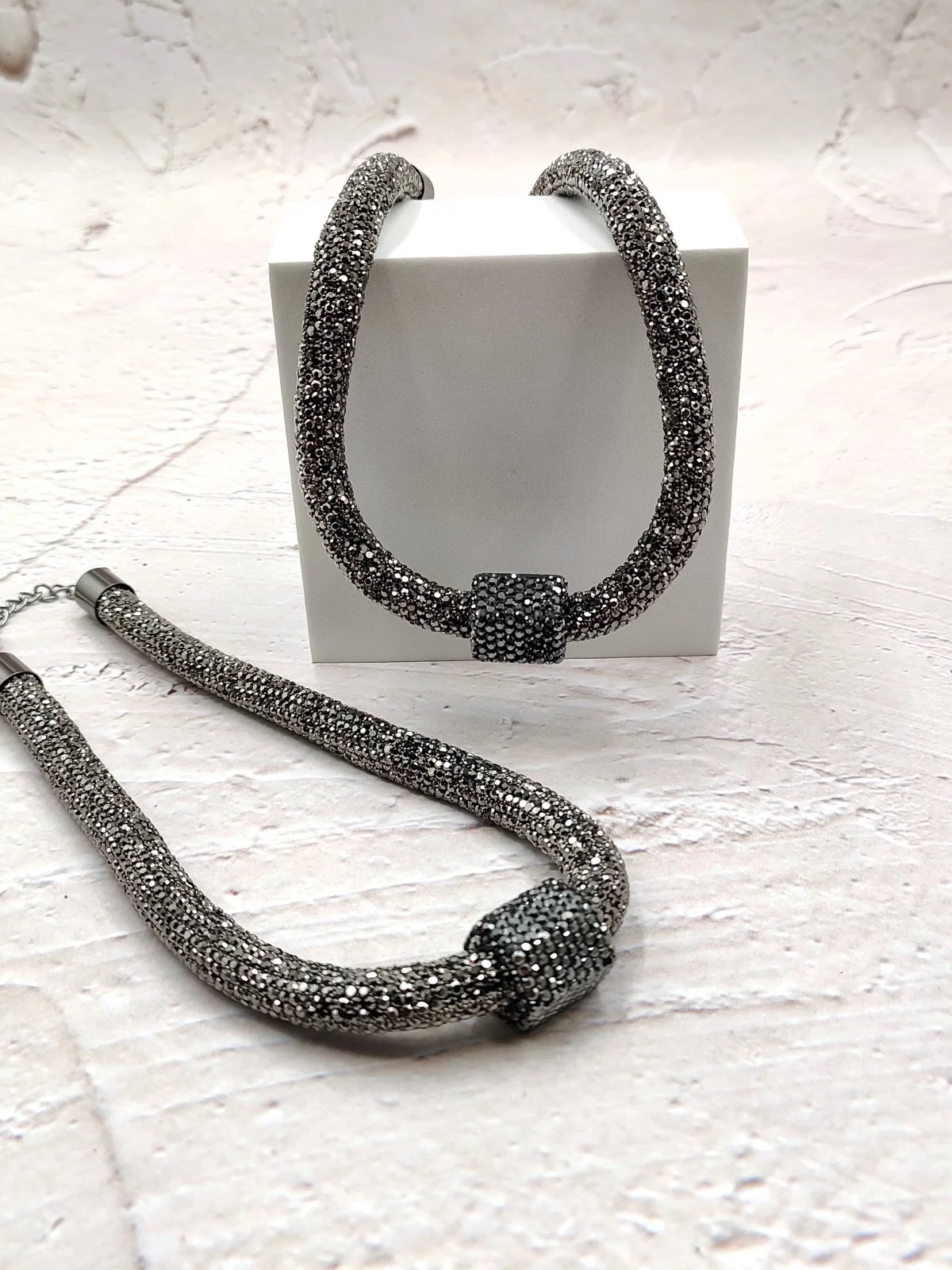 Necklace with Rhinestones and Crystals by Magis Handmade Jewels – view 2