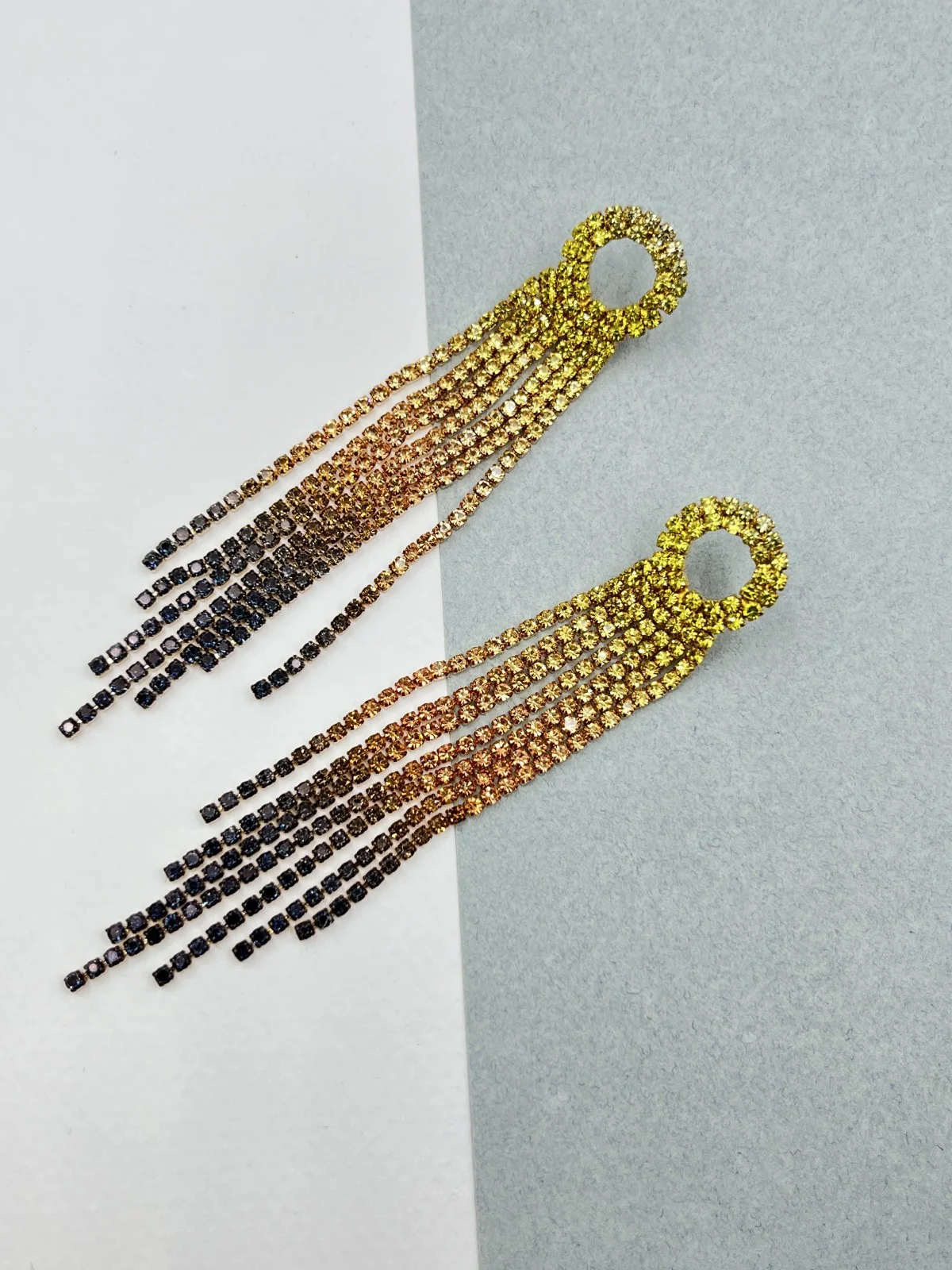 Drop Earrings with Rhinestones by Magis Handmade Jewels – view 2