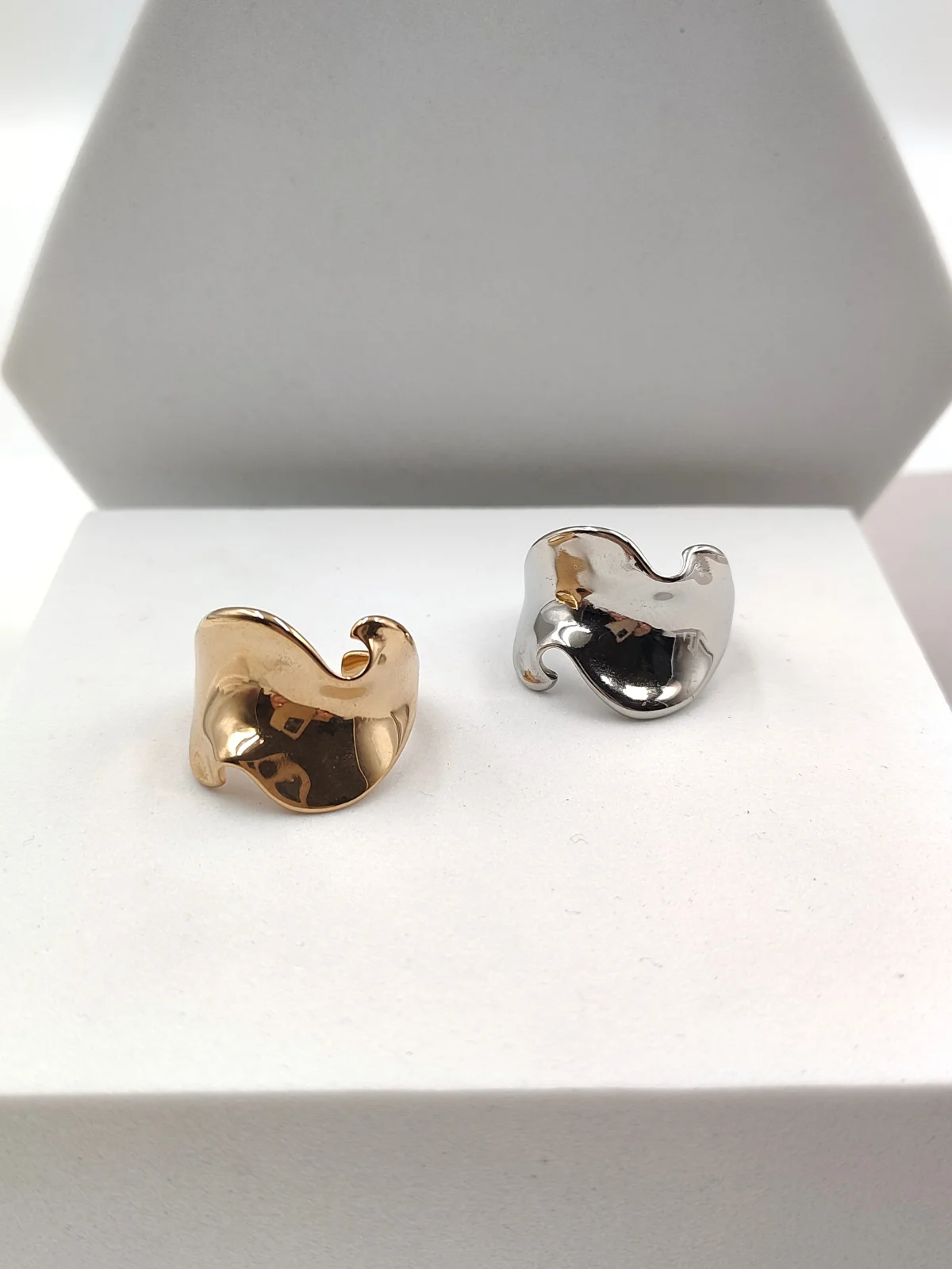 Stainless Steel Wavy Ring by Magis Handmade Jewels – view 4