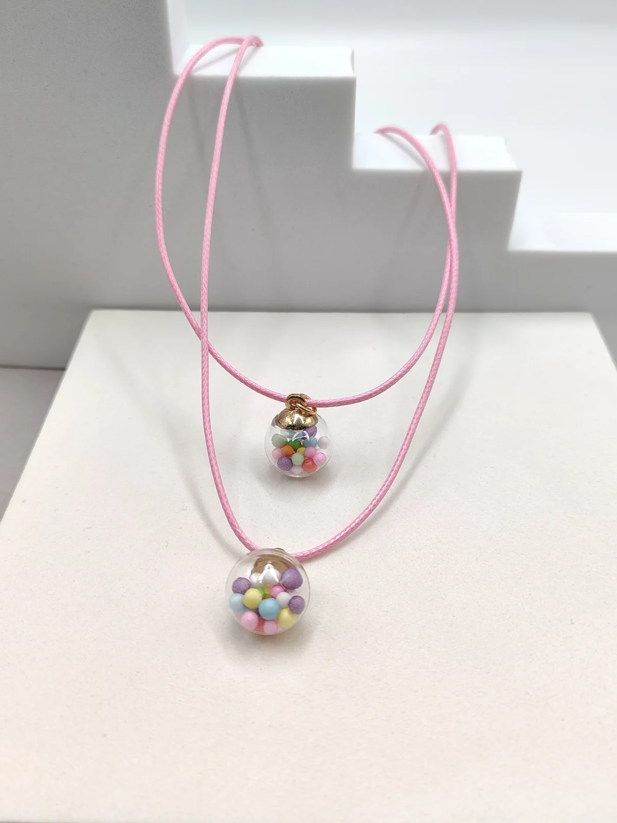 Necklace with Cord and Multicolour Beads by Magis Handmade Jewels – view 2