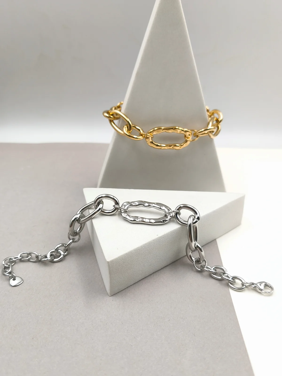 Stainless Steel Bracelet with Hoops by Magis Handmade Jewels – view 2