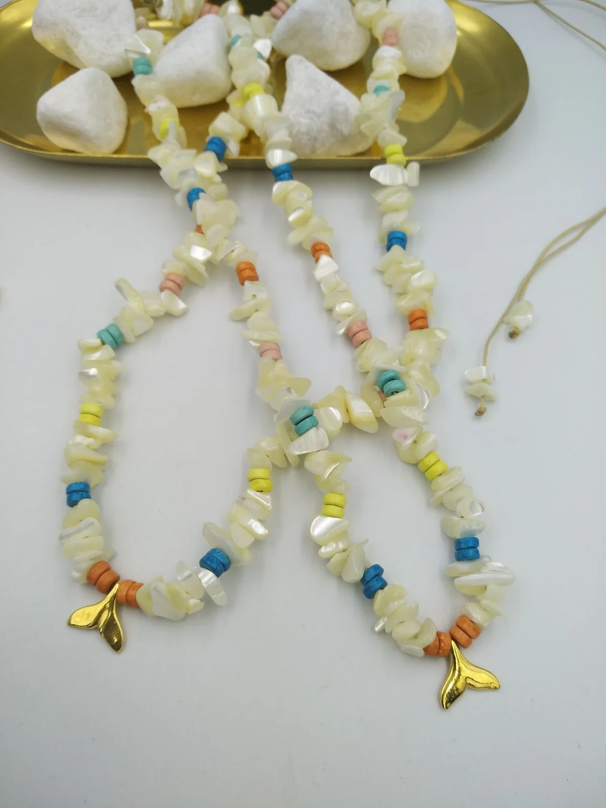 Necklace with Mother-of-Pearl and Ceramic Rings by Magis Handmade Jewels – view 6