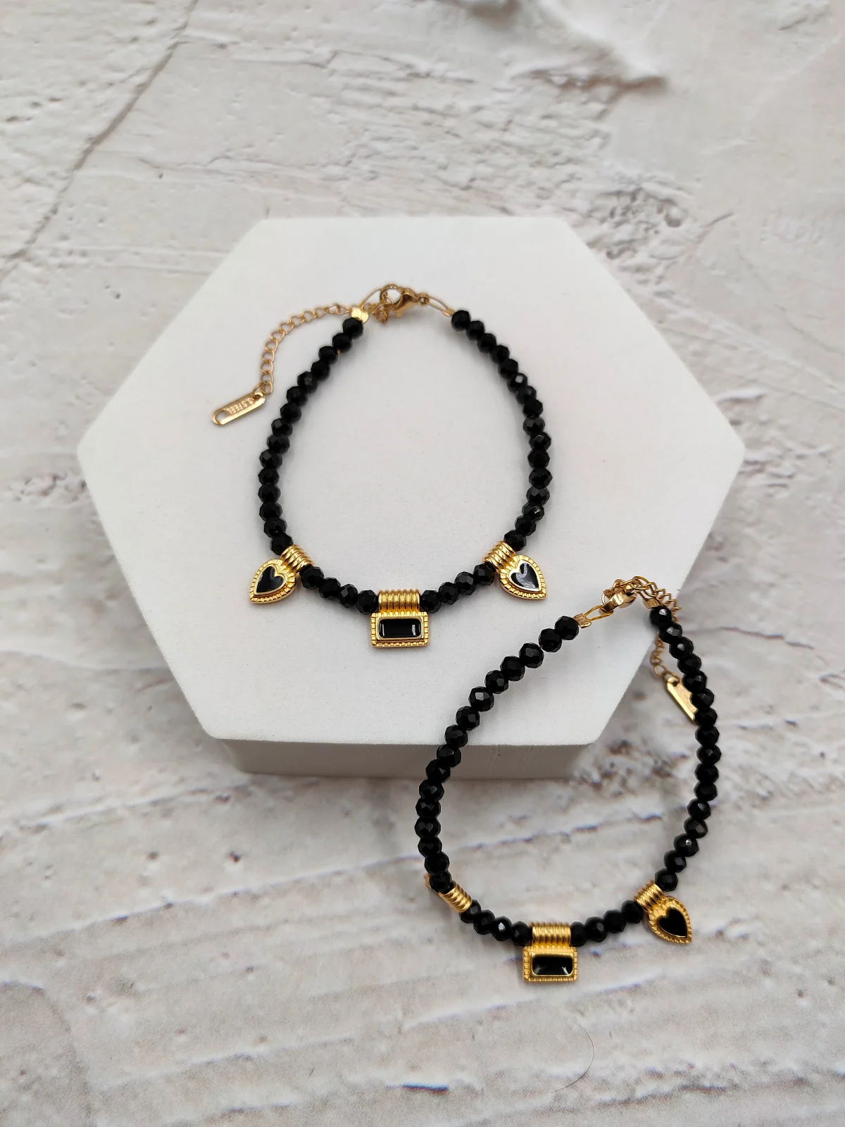 Bracelet with Crystals and Gold-Plated Enamel Details by Magis Handmade Jewels – view 2