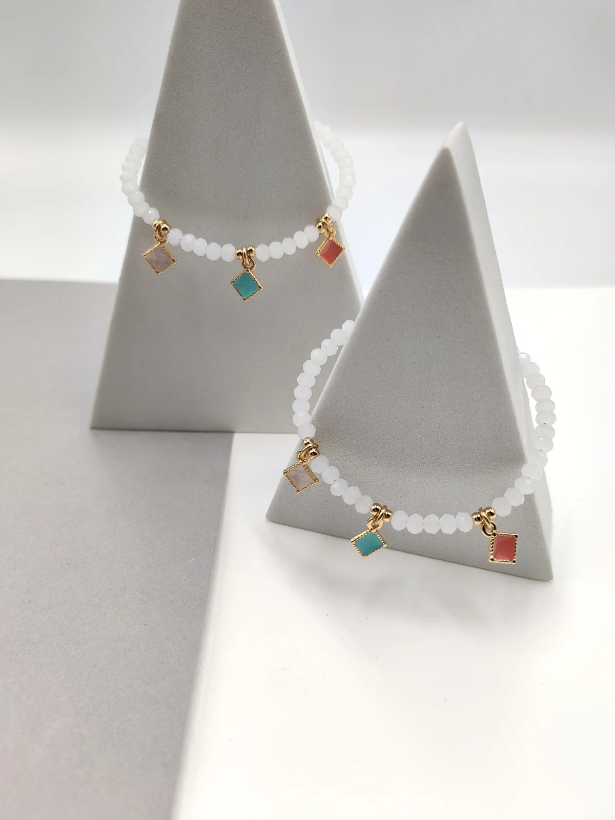 Bracelet with Crystals and Gold-Plated Enamel Details by Magis Handmade Jewels – view 3