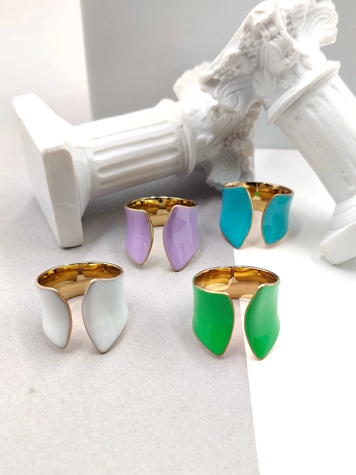 Stainless Steel Ring with Enamel #551633