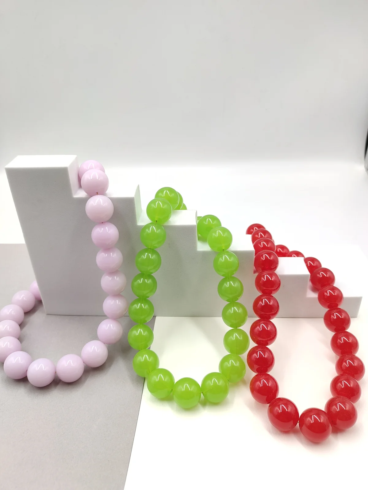 Necklace with Large Acrylic Beads by Magis Handmade Jewels – view 2