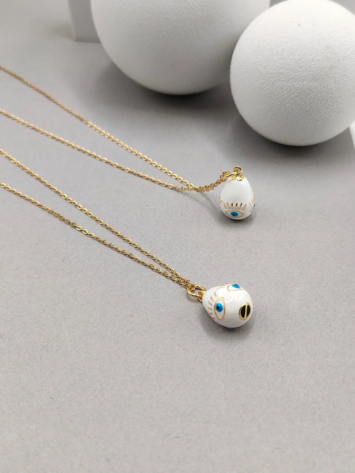 Stainless Steel Necklace with Egg Motif and Enamel by Magis Handmade Jewels – view 4