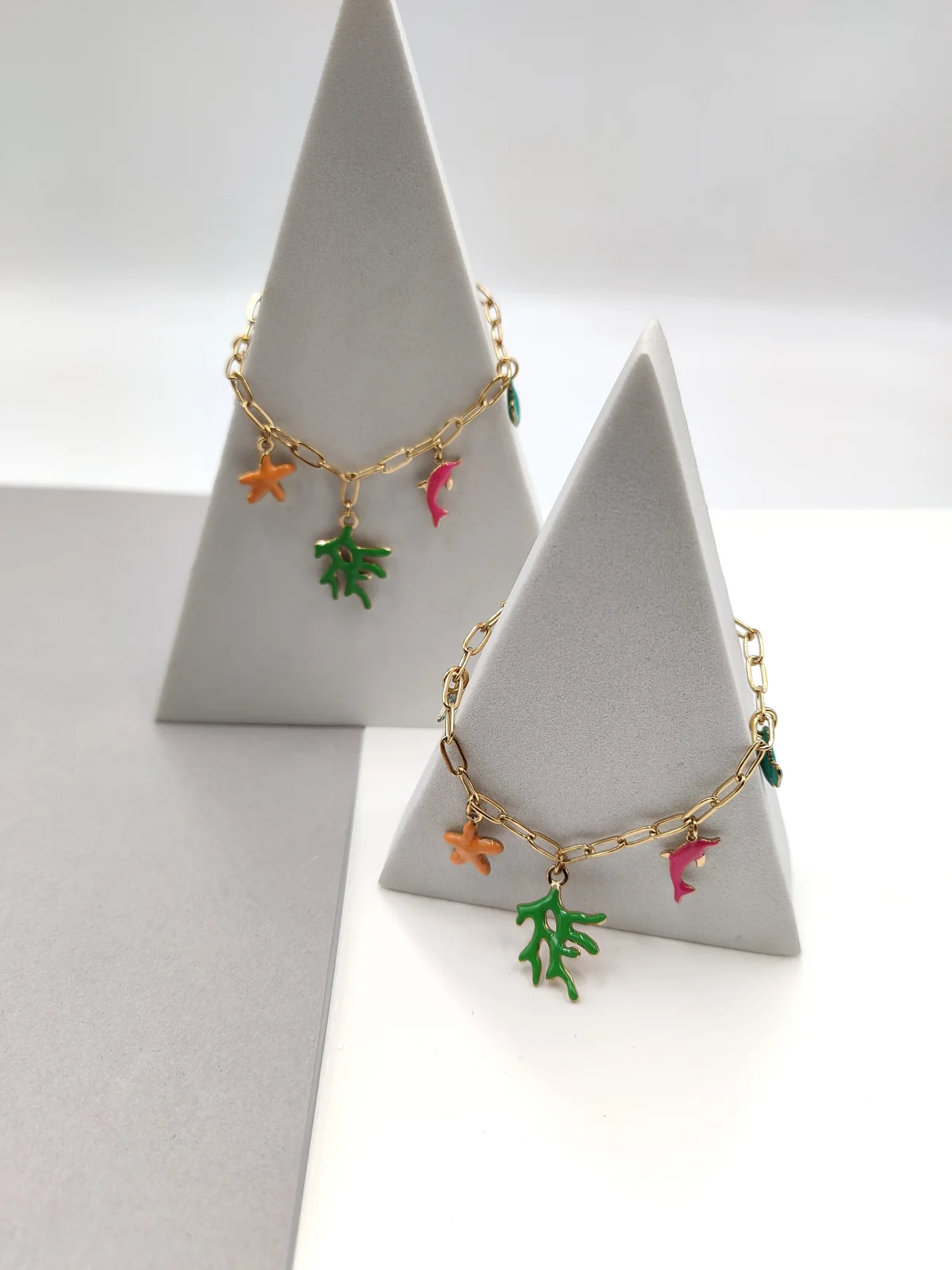 Stainless Steel Bracelet with Summer Details and Enamel by Magis Handmade Jewels – view 3