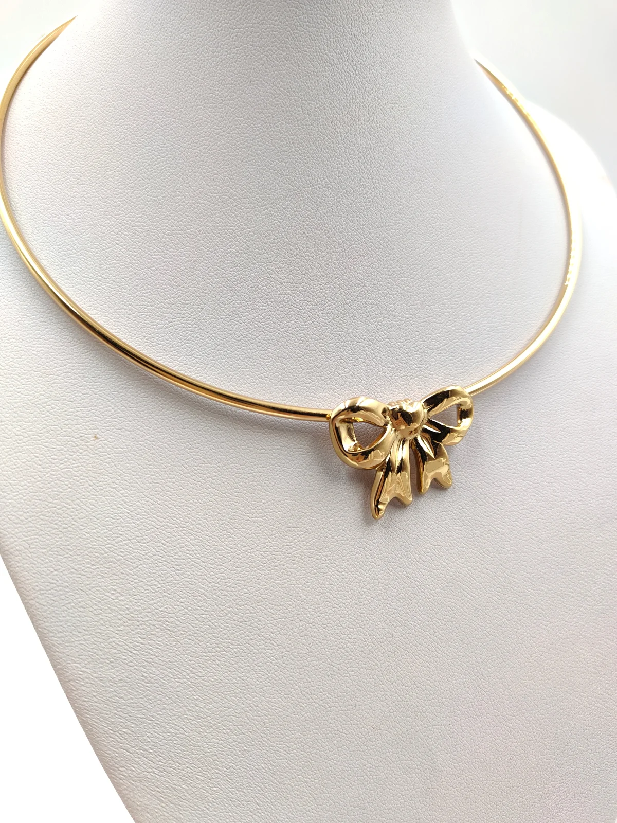 Stainless Steel Choker Necklace with Bow by Magis Handmade Jewels – view 4