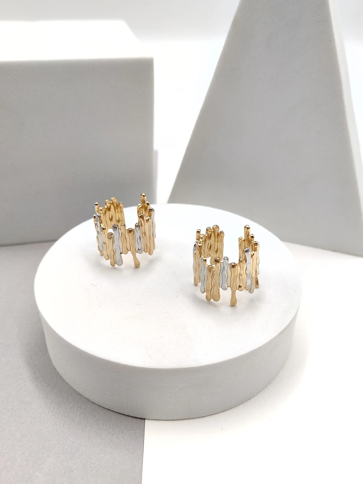 Stainless Steel Multi-Strand Two-Tone Ring by Magis Handmade Jewels – view 2