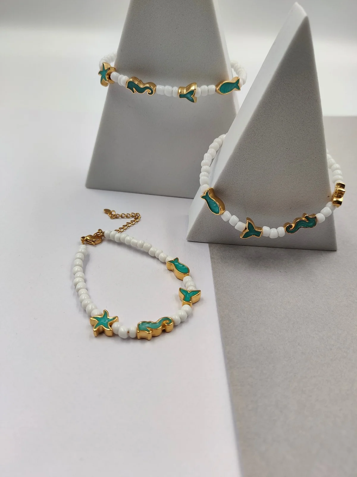 Bracelet with Glass Beads and Enamel Details by Magis Handmade Jewels – view 2