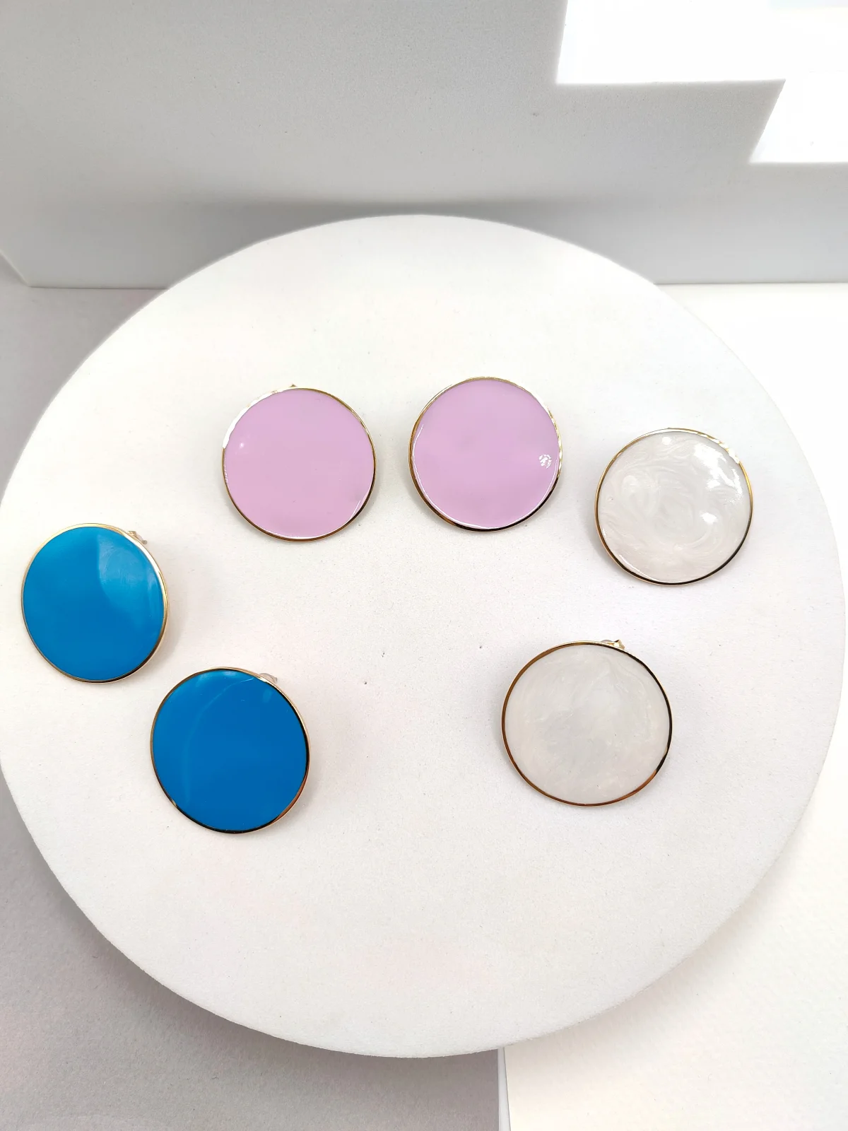Stainless Steel Earrings with Enamel by Magis Handmade Jewels – view 4