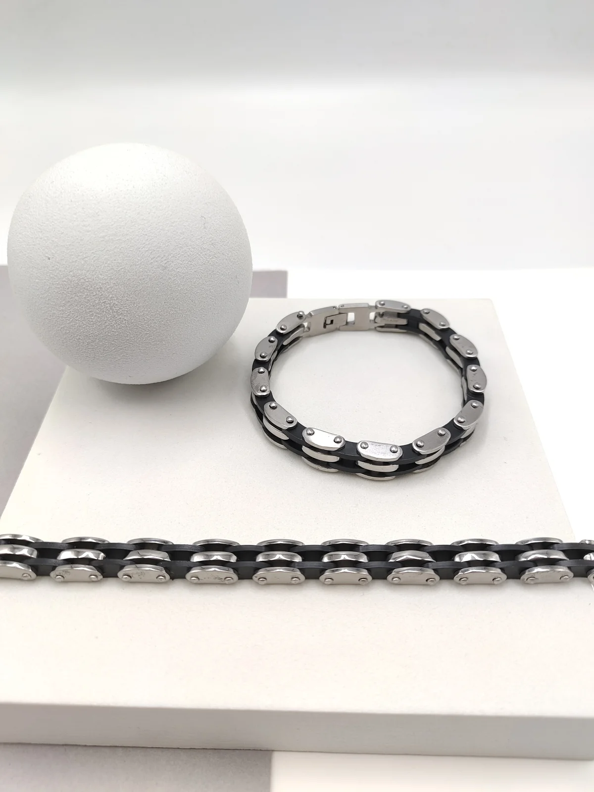 Stainless Steel Two-Tone Chain Bracelet by Magis Handmade Jewels – view 2