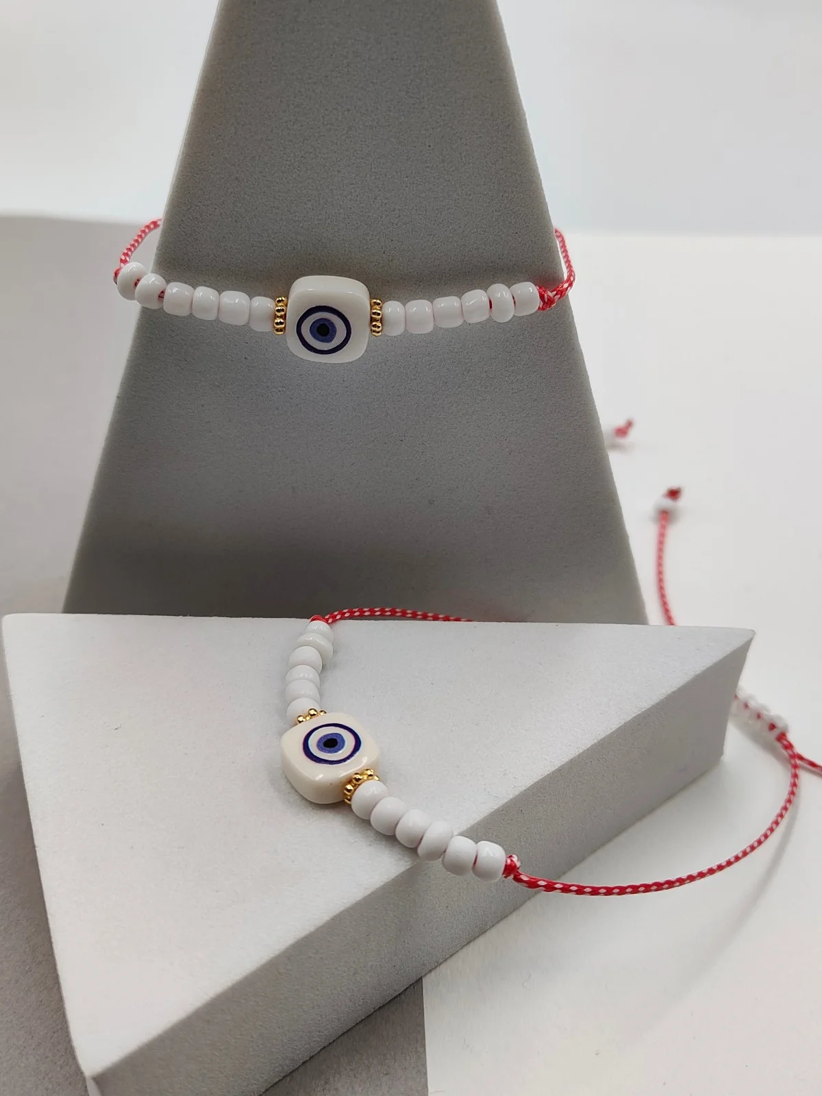 Traditional March Bracelet with Gold-Plated Details and Evil Eye #341591