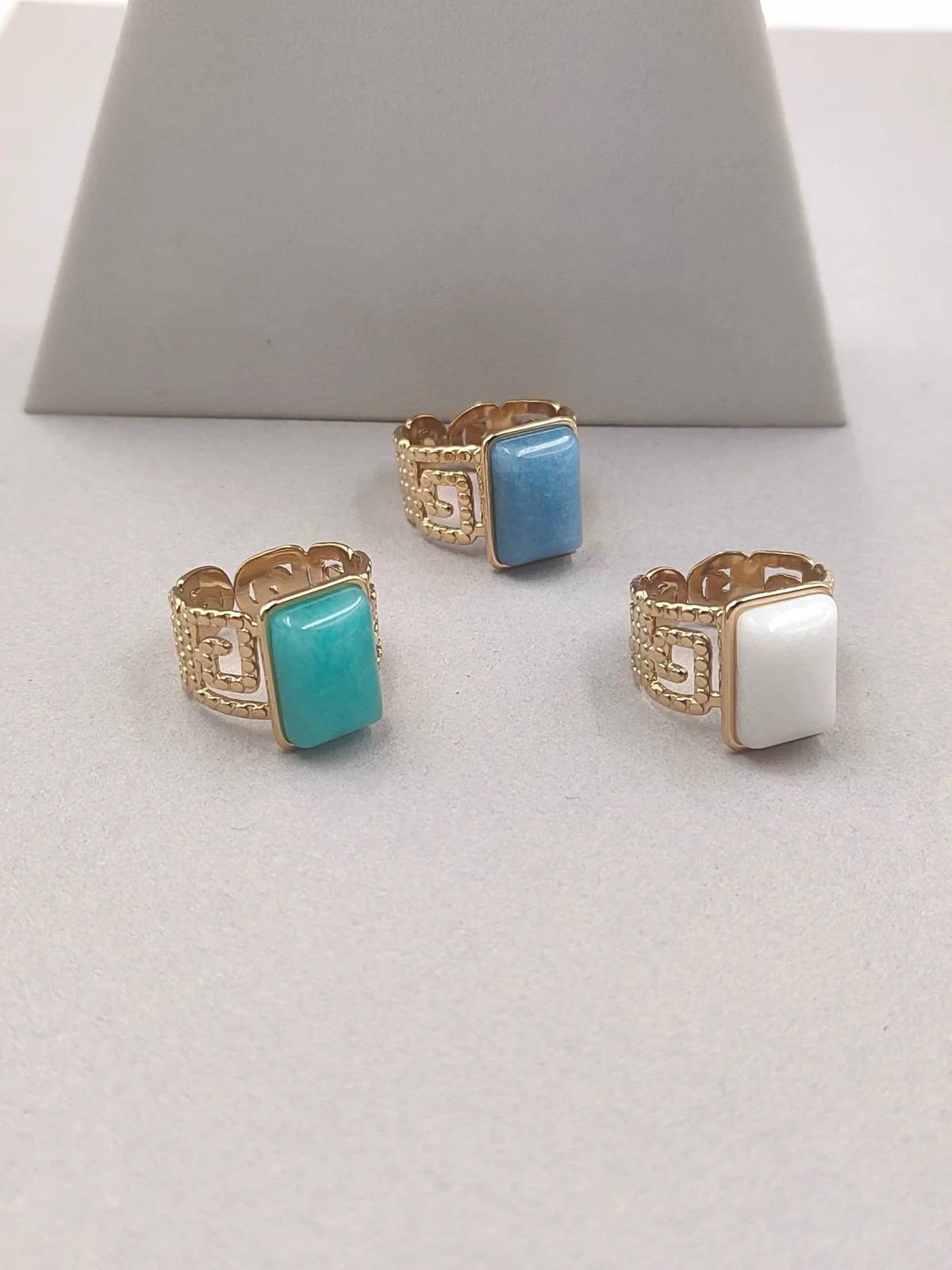 Stainless Steel Ring with Nephrite Jade Stone by Magis Handmade Jewels – view 2