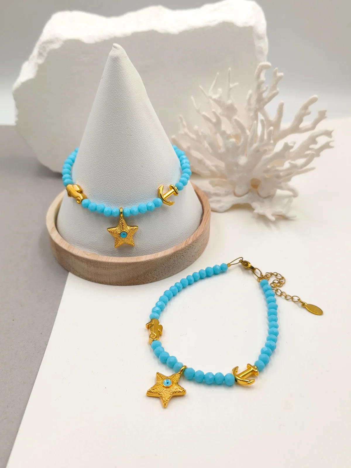 Bracelet with Crystals and Gold-Plated Details by Magis Handmade Jewels – view 2