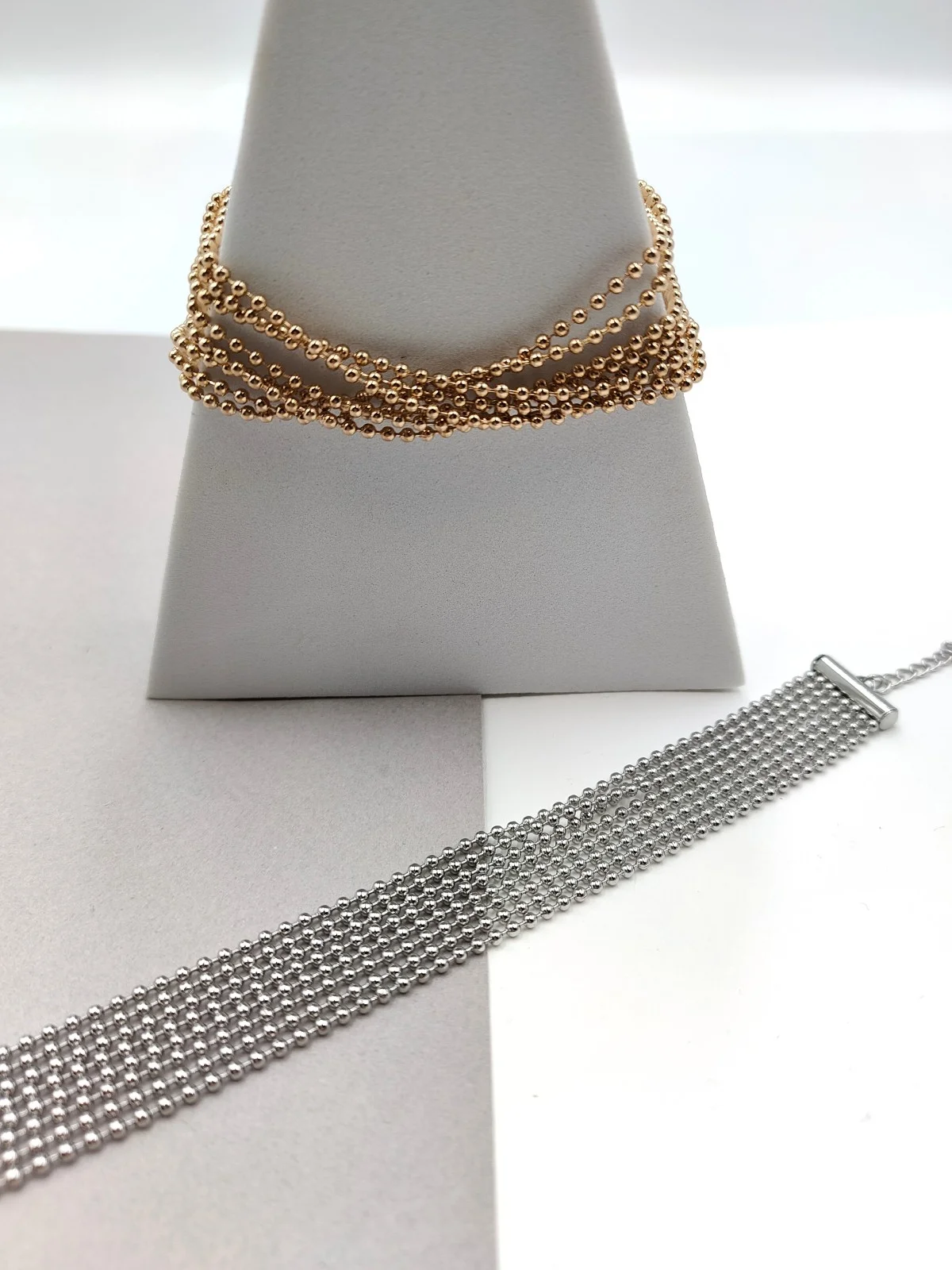 Stainless Steel Multi-Strand Bracelet with Chains #701503
