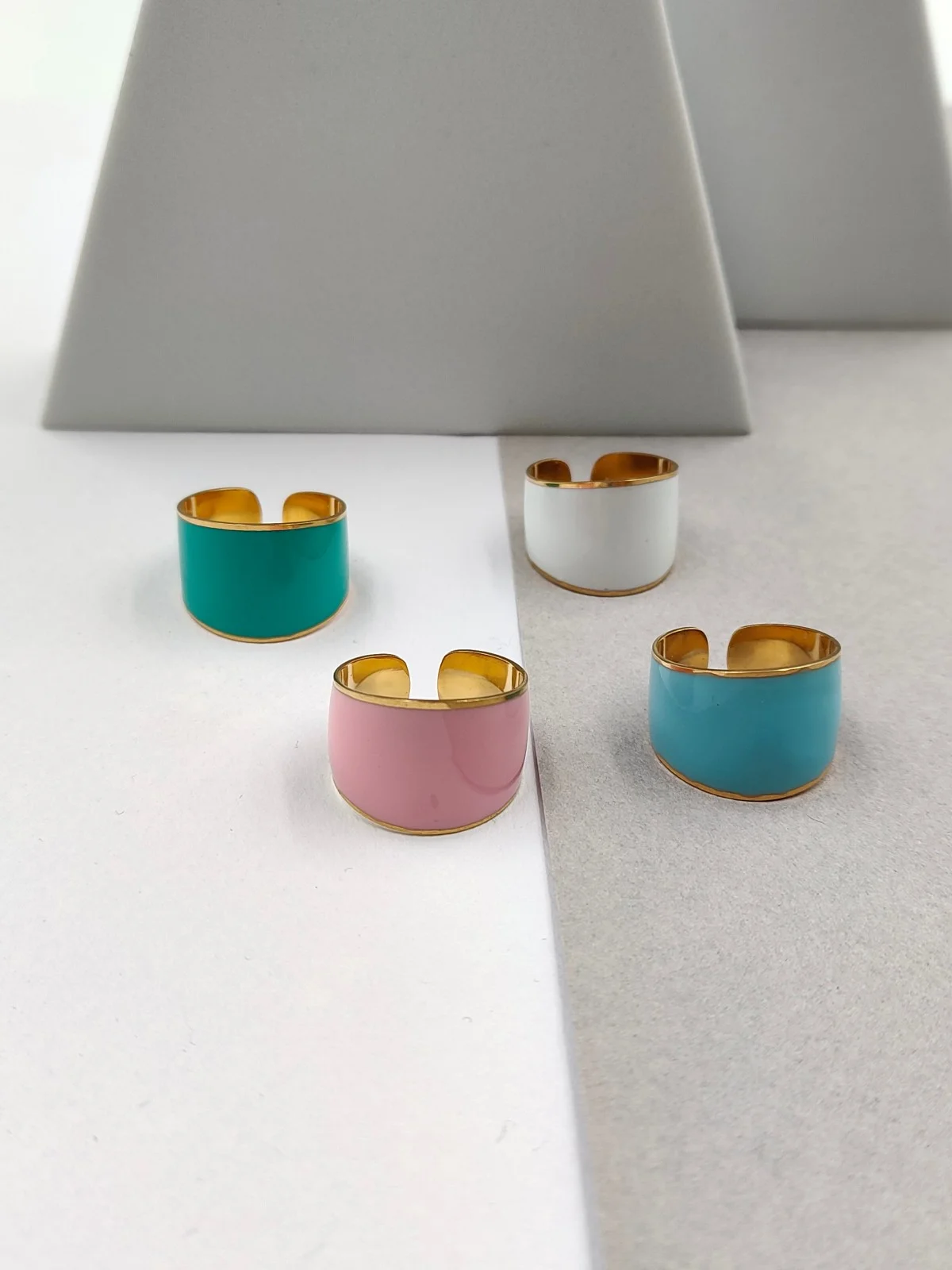 Stainless Steel Ring with Enamel by Magis Handmade Jewels – view 2