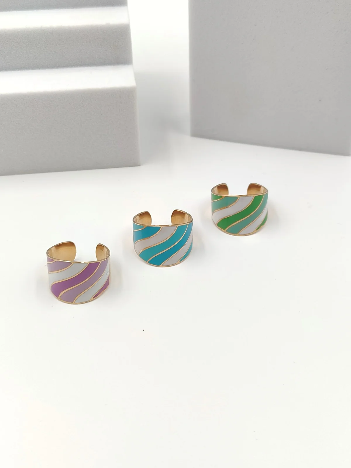 Stainless Steel Ring with Enamel by Magis Handmade Jewels – view 4