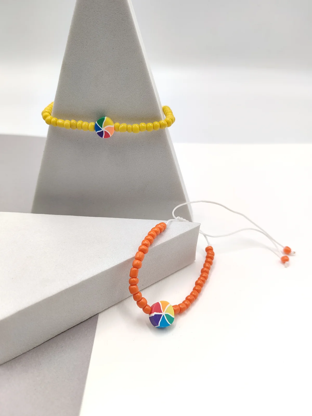 Bracelet with Glass Beads and Polymer Clay #222803